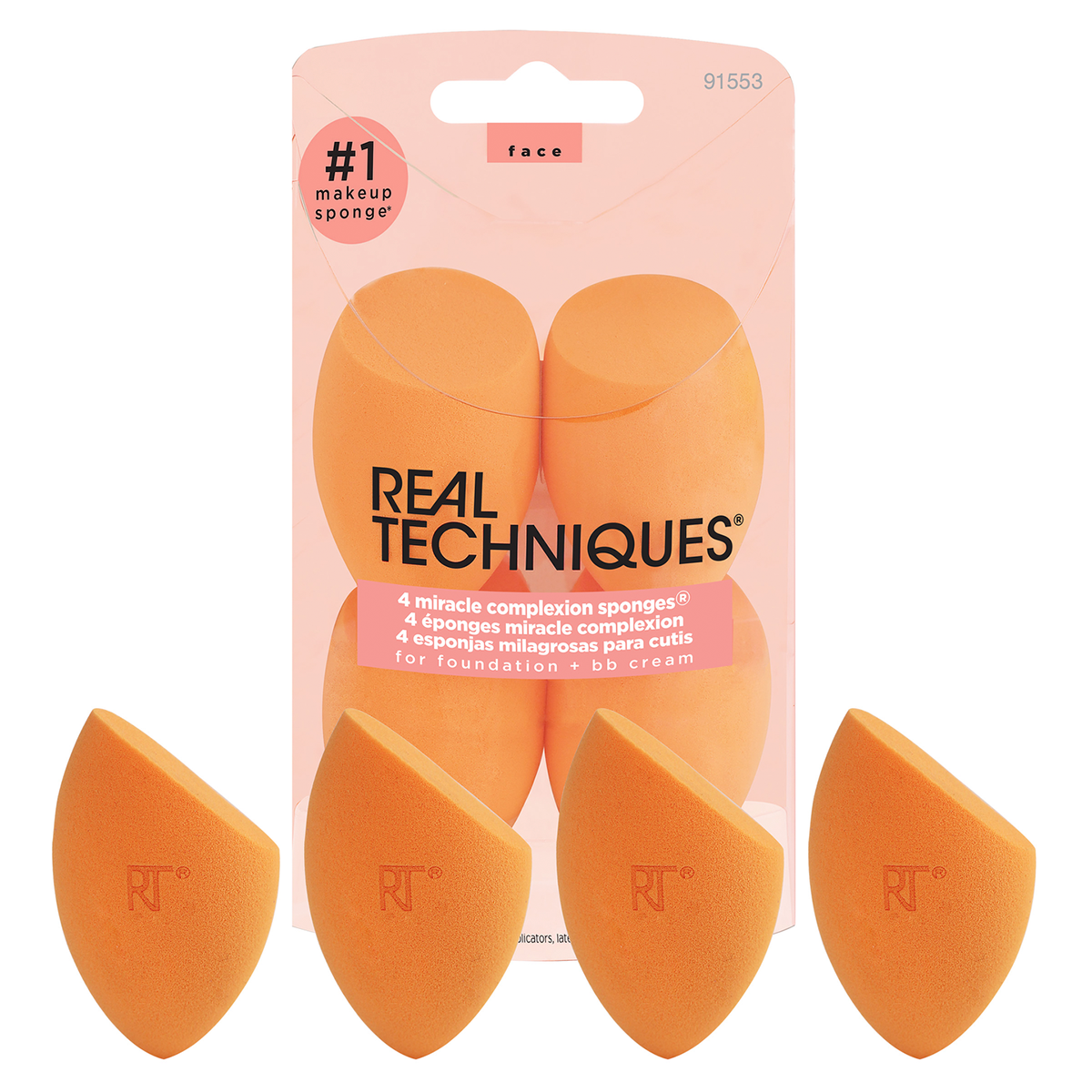 Miracle Complexion Sponge 4-Pack - Premium Makeup Blending Sponge for Flawless Foundation & Concealer Application - Perfect for Daily Makeup, Contouring & Beauty Routine