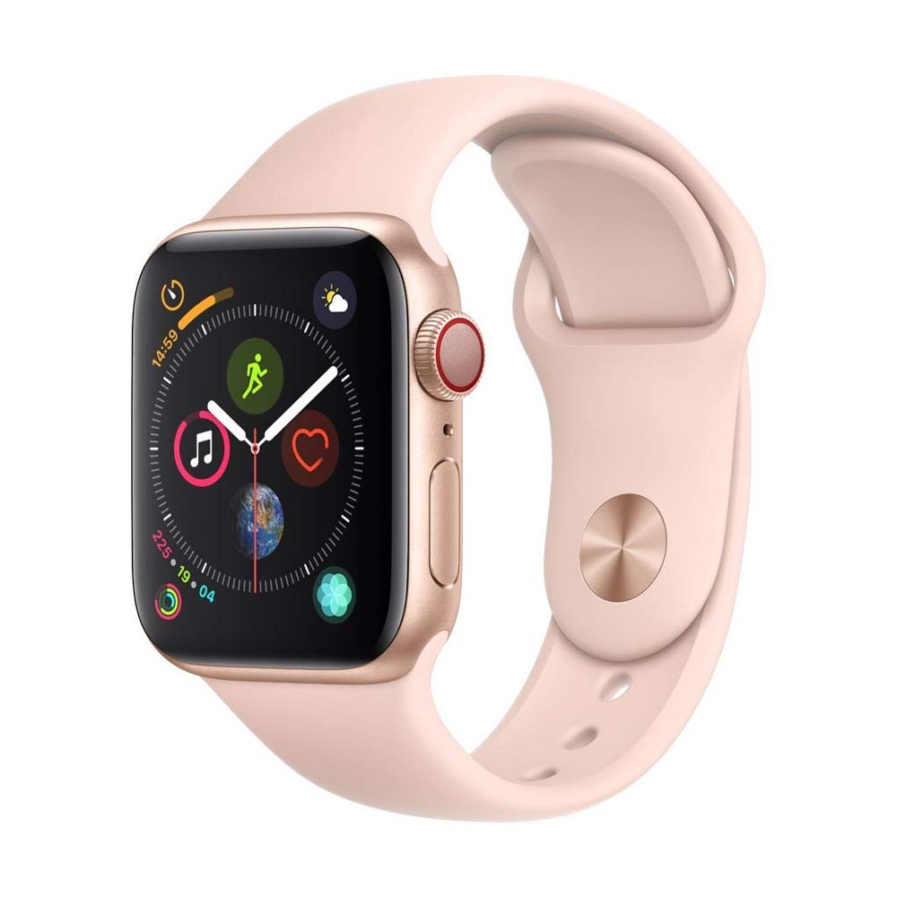 Apple Watch Series 4 GPS + Cellular 40mm Gold Aluminum Case with Pink Sand Sport Band - MTUJ2LL/A - Perfect for Fitness Tracking & Smart Notifications