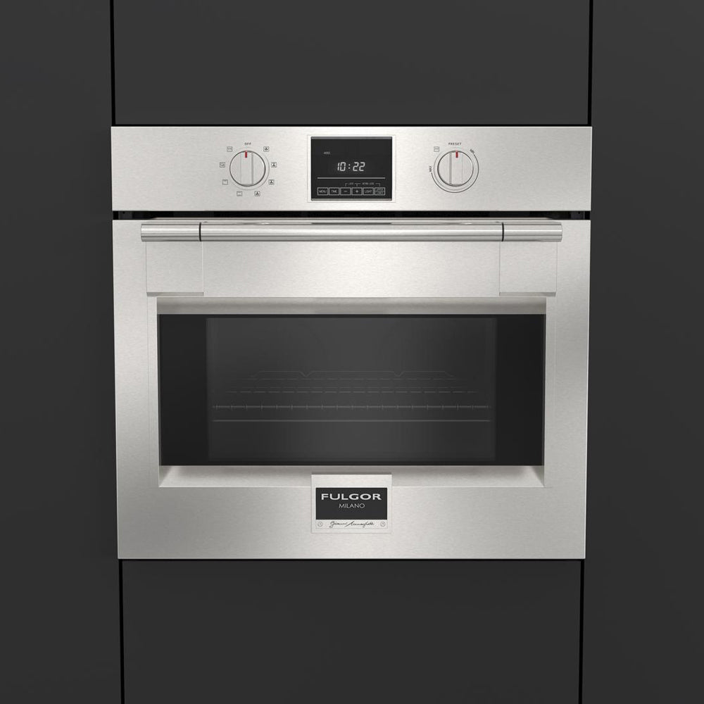 Fulgor Milano 30 Inch Stainless Steel Built-In Single Electric Wall Oven - F6PSP30S1 | Perfect for Modern Kitchens, Baking, Roasting & Gourmet Cooking
