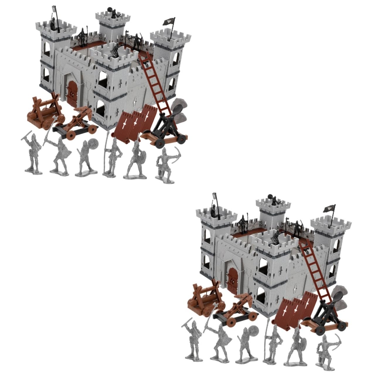 Toyvian 2 Sets Medieval Castle Soldier Playset - 24pcs Miniature Knight Figures for Kids, Boys Pretend Play Battle Scenes | Perfect for Role Play, Storytelling & Collectible Displays