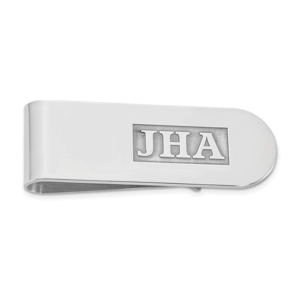 Personalized Men's Raised Letter Monogram Money Clip - Laser Engraved Polished Stainless Steel Gift for Dad, Husband, Boyfriend - Perfect for Weddings, Anniversaries & Special Occasions