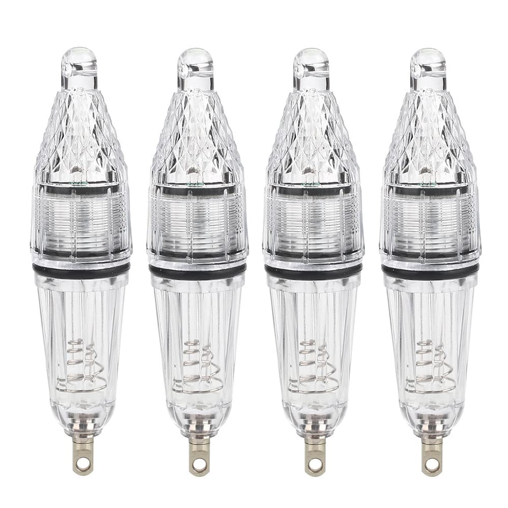 4Pcs Waterproof LED Fishing Lights - Flashing Mini Deep Drop Underwater Lights for Night Fishing, Deep Sea Bottom Fish Lure Lamp - Perfect for Saltwater & Freshwater Fishing, Boat Fishing, Ice Fishing