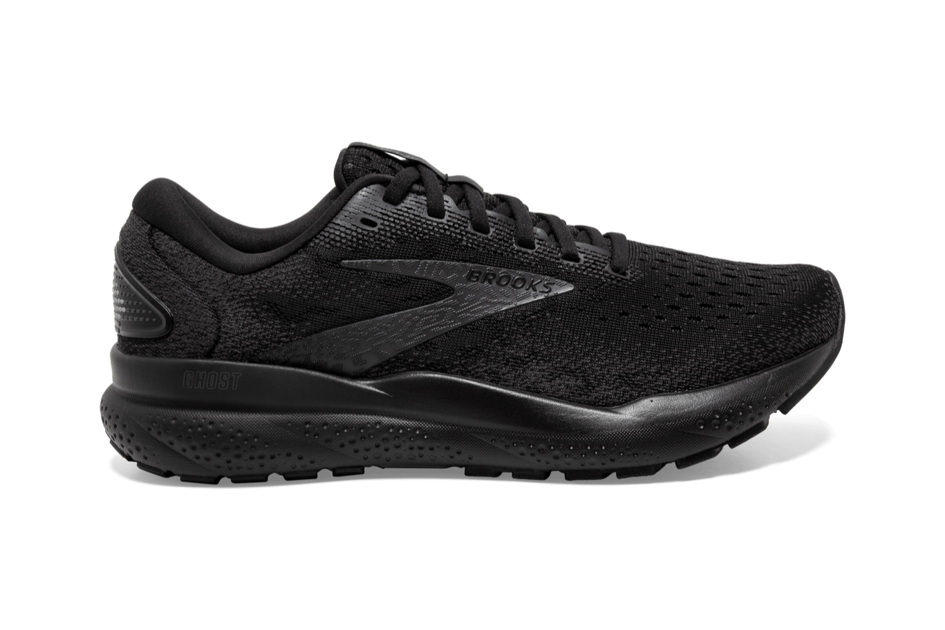 Brooks Ghost 16 Men's Running Shoes - D Width - Black/Black/Ebony | Neutral Cushioned Road Running Sneakers for Marathon Training & Daily Jogging