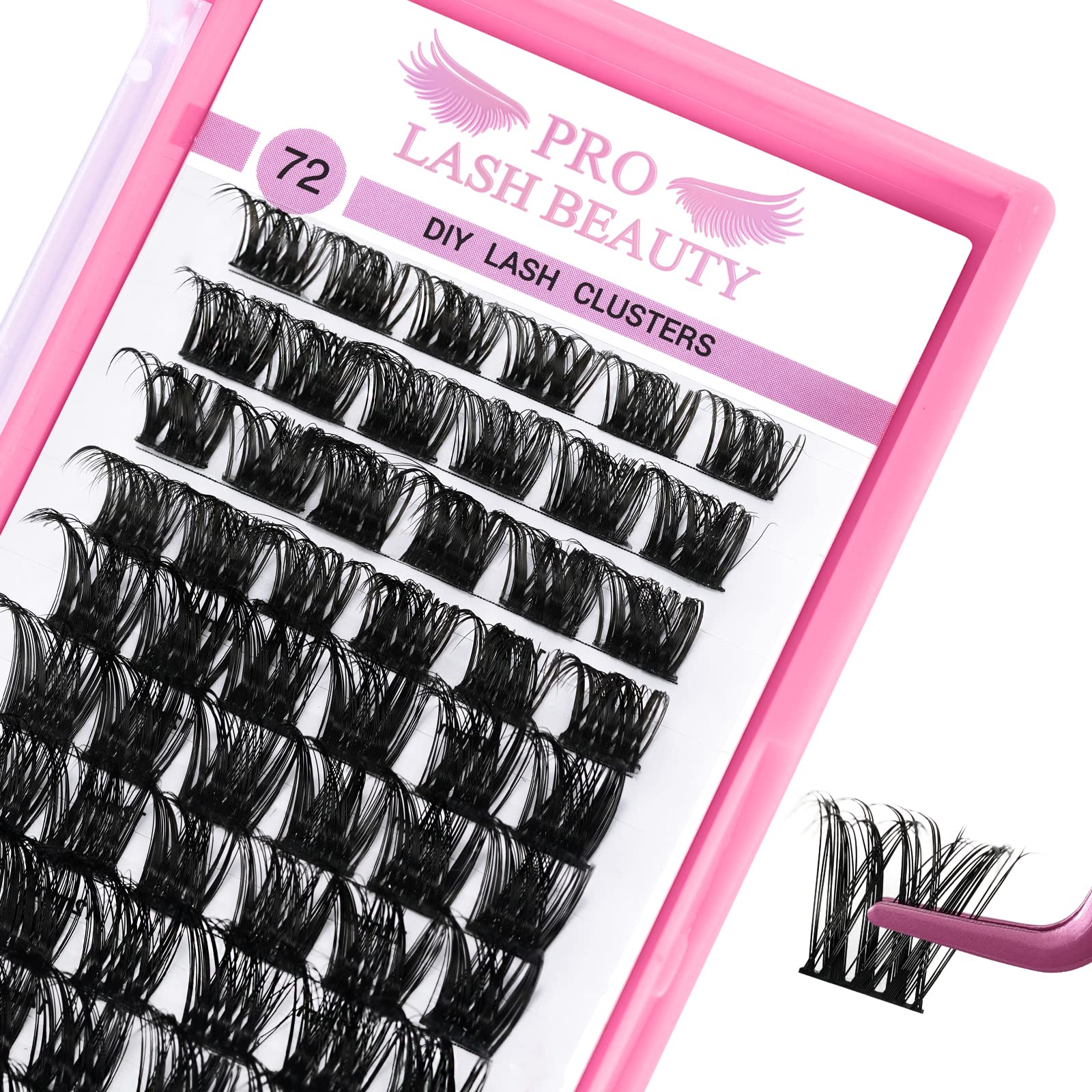 72 Pcs Cluster Lashes DIY Eyelash Extensions - Reusable Soft & Comfortable Individual Lash Clusters with Super Thin Band (Tender-C-14mm) for Natural Fluffy Look | Perfect for Daily Wear, Parties, and Special Occasions