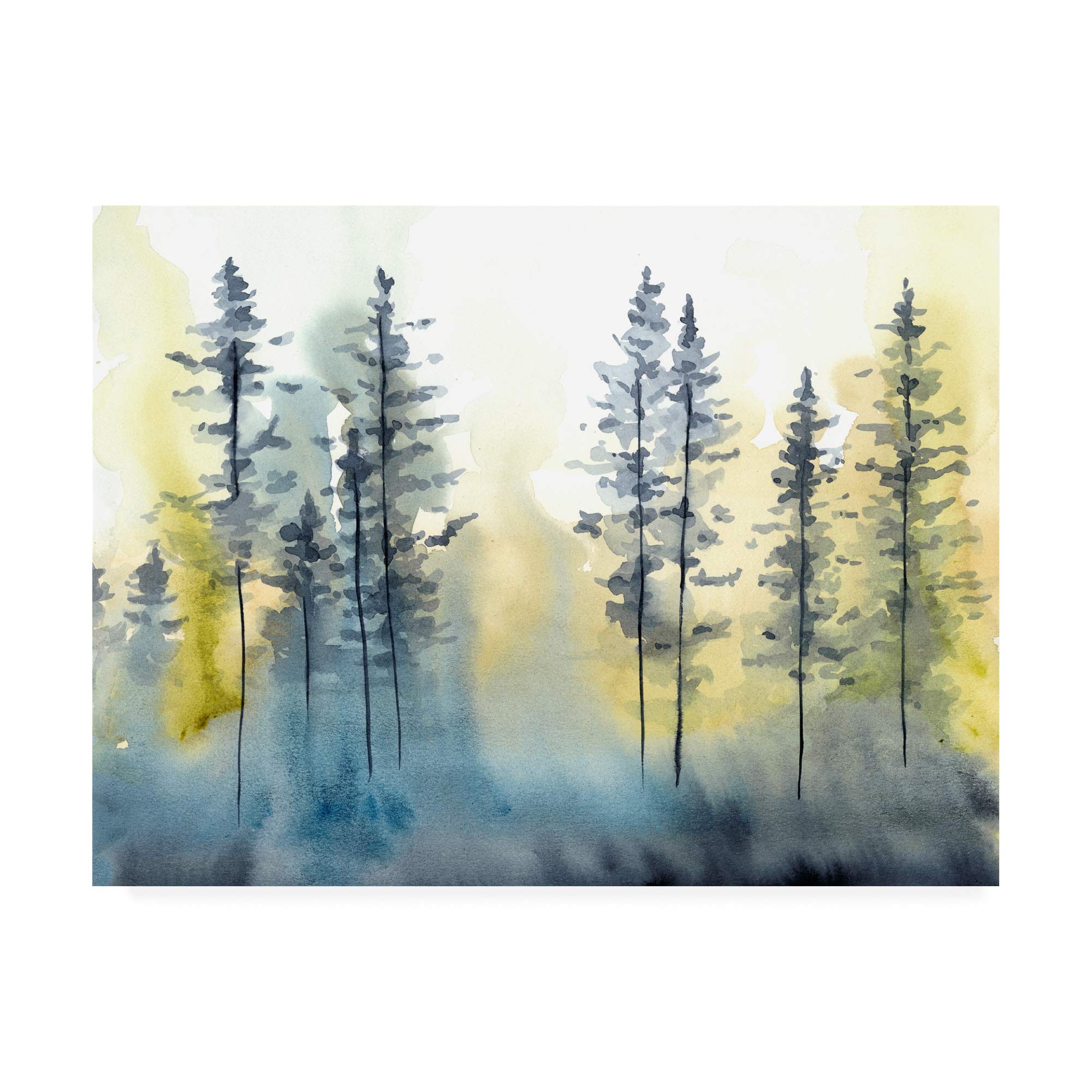 Shadow Forest I by Chariklia Zarris - 35x47 Framed Canvas Wall Art Print - Modern Nature Landscape Painting for Living Room, Bedroom & Office Decor