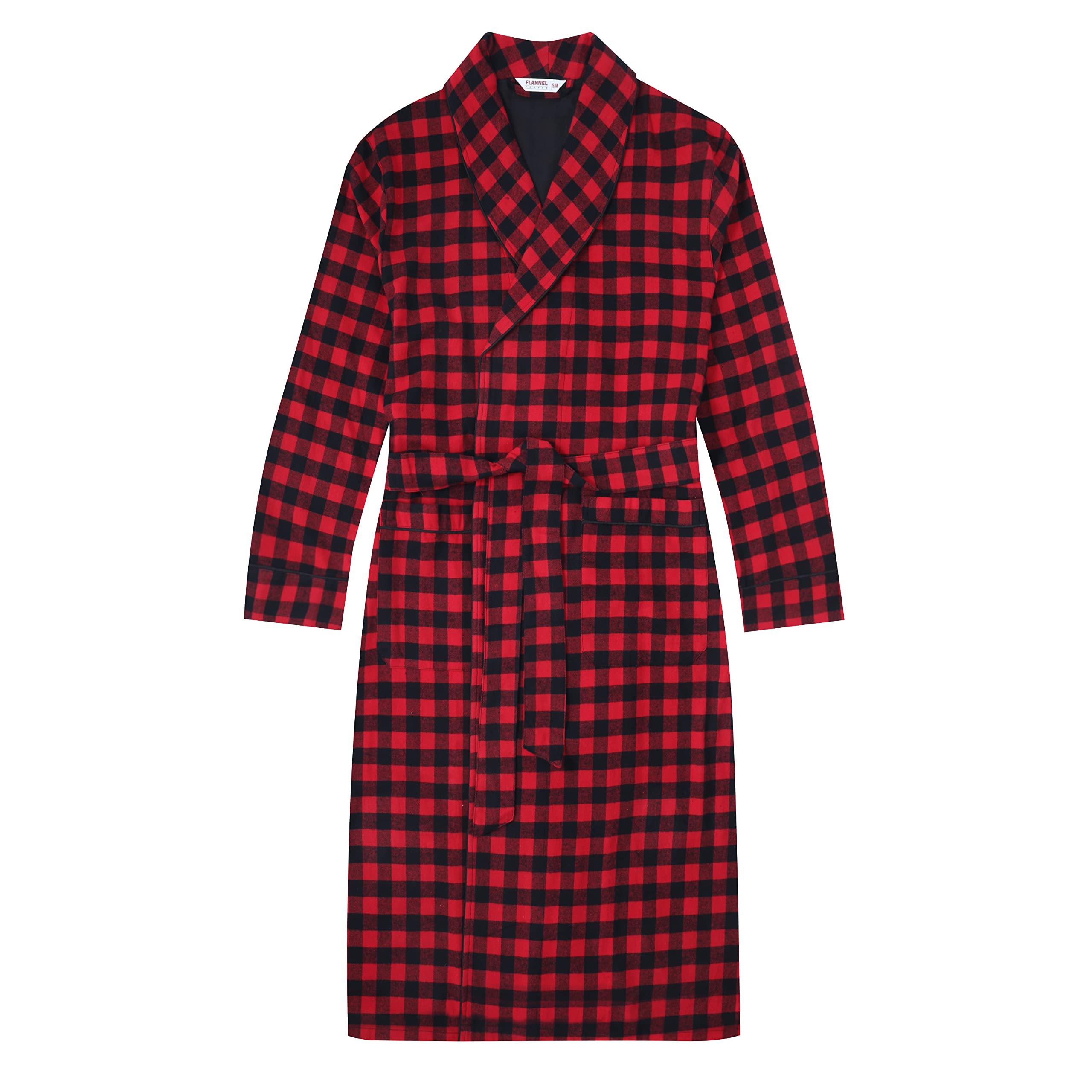 100% Cotton Flannel Robe for Men - Soft & Warm Plush Bathrobe - Perfect for Lounging, Spa Days & Cold Weather Comfort