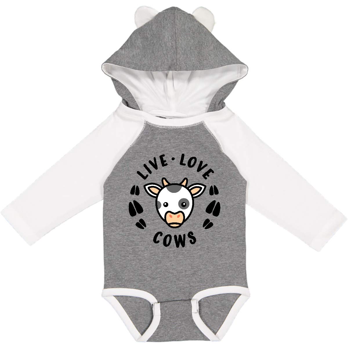 Inktastic Live Love Cows Long Sleeve Baby Bodysuit - Soft Cotton Creeper for Newborns & Infants - Perfect for Family Photos, Playtime & Everyday Outfits