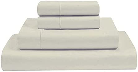 Premium Giza Cotton RV Short King Sheets (72x75) - 4-Piece Camper Sheet Set for Travel Trailers - Ivory Solid - Ultra Soft & Breathable Bedding for Comfortable RV Sleeping