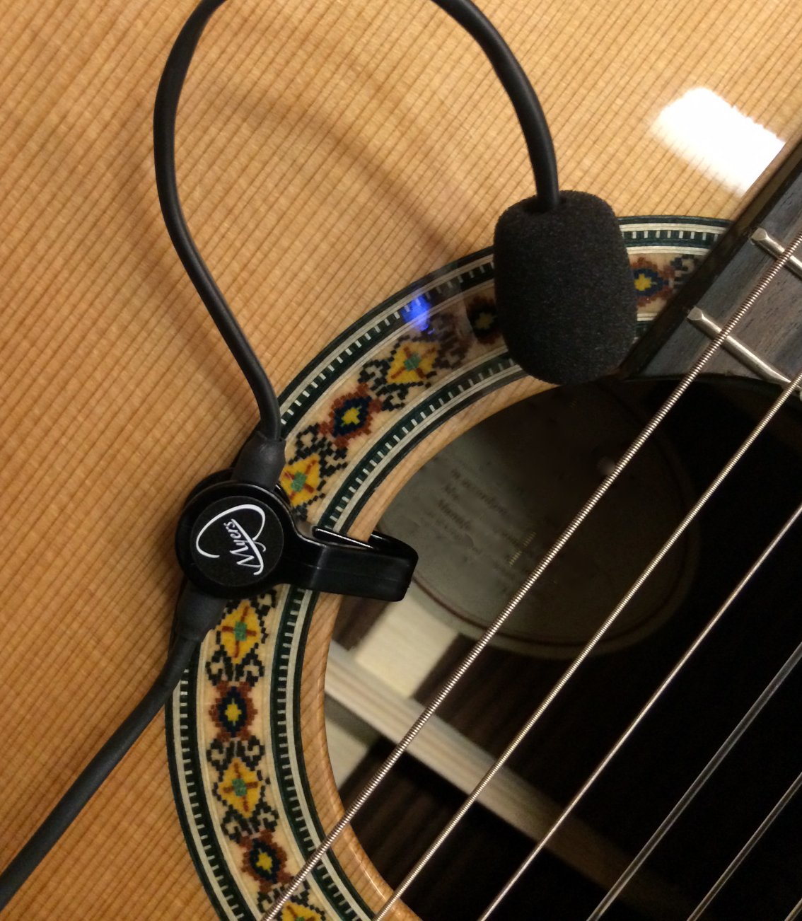 Premium Feather Gypsy Jazz Guitar Pickup with Flexible Micro-Gooseneck - Myers Pickups for Acoustic & Electric Guitars - Perfect for Jazz, Swing & Live Performances