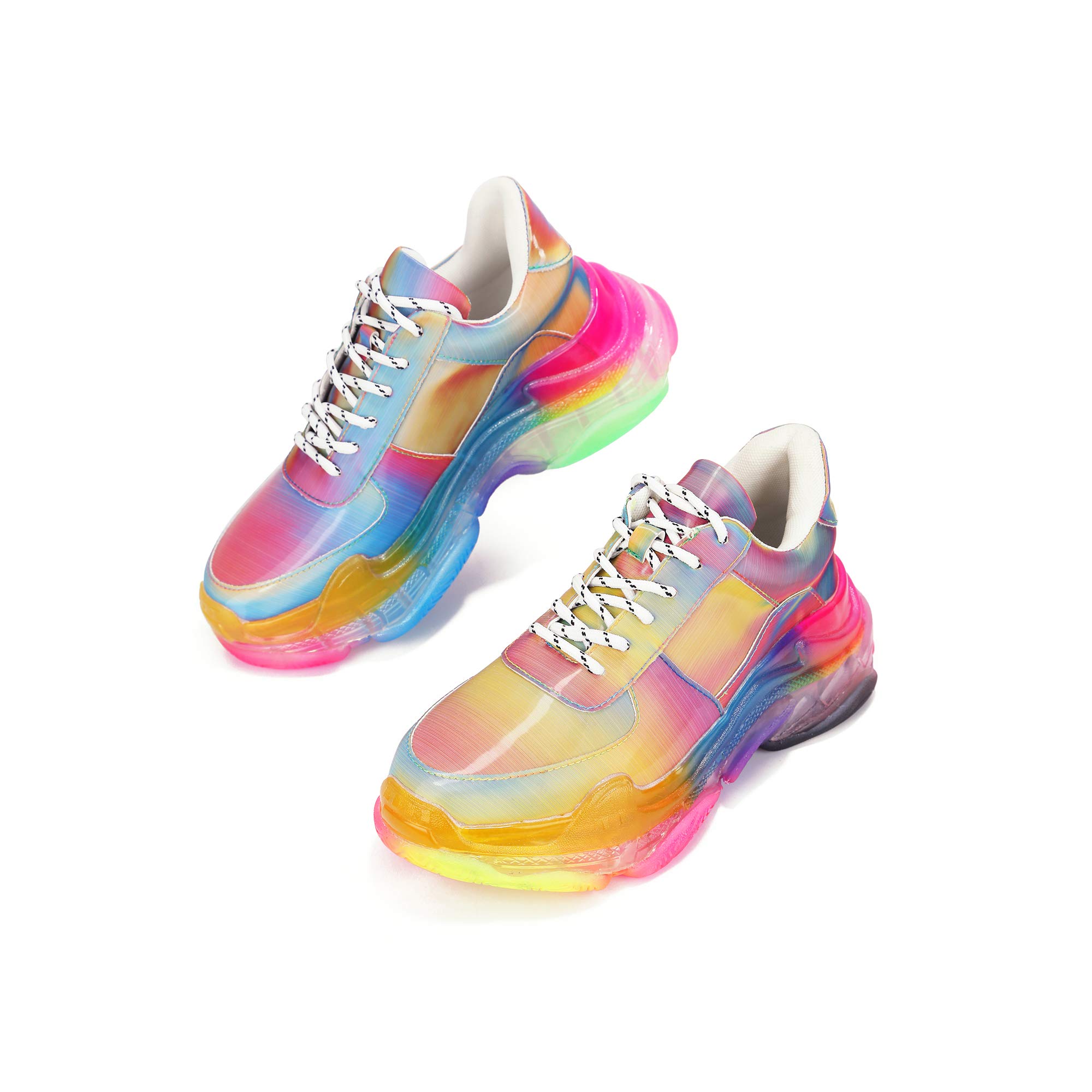 Women's Chunky Block Heel Wedge Sneakers | Cape Robbin MDT Cyber Fashion Sneakers for Women | Perfect for Casual Outfits, Street Style & Everyday Comfort