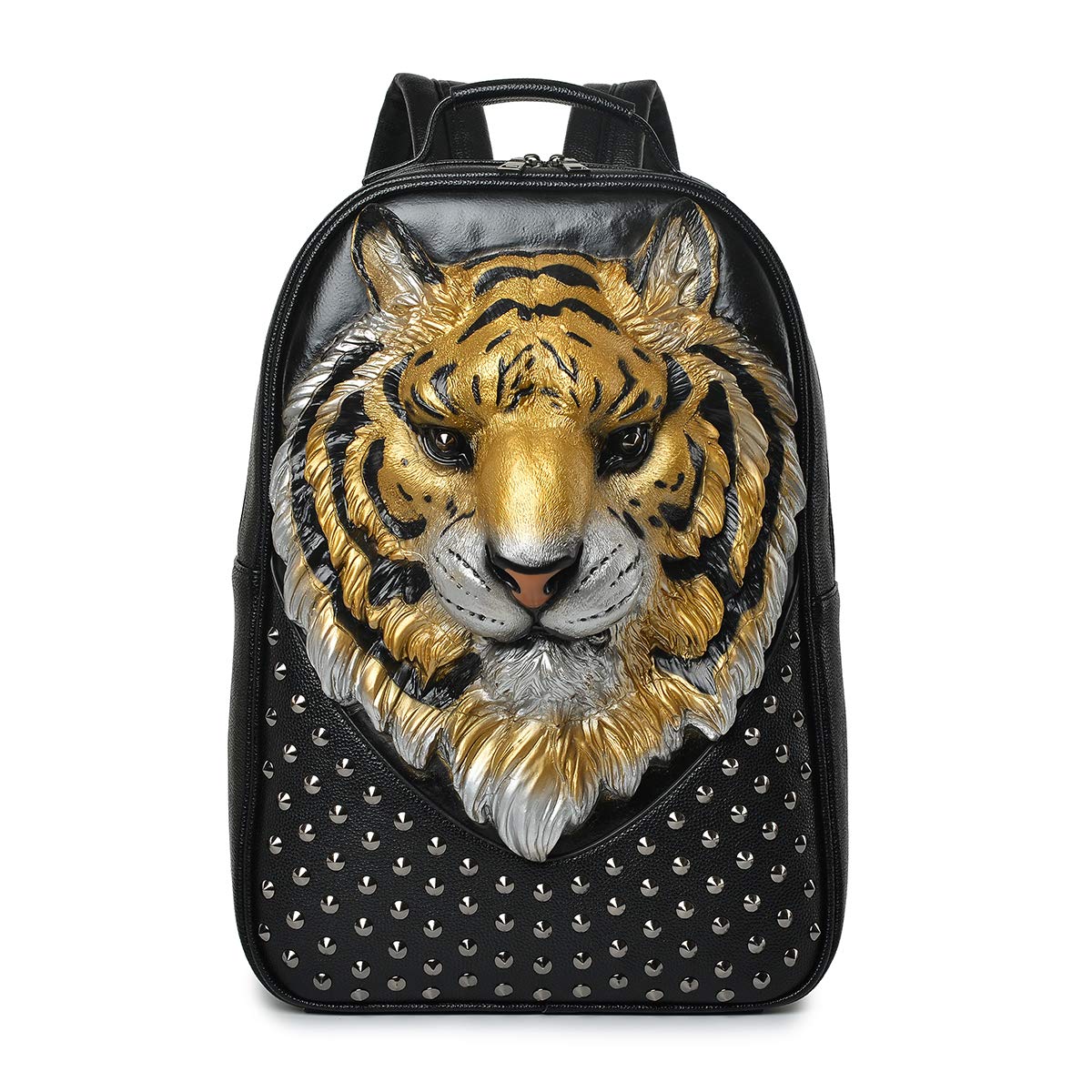 3D Tiger Leather Backpack - Unique Designer Laptop Backpack for Travel & Work (Yellow) - Perfect for Business Trips, College & Daily Commute