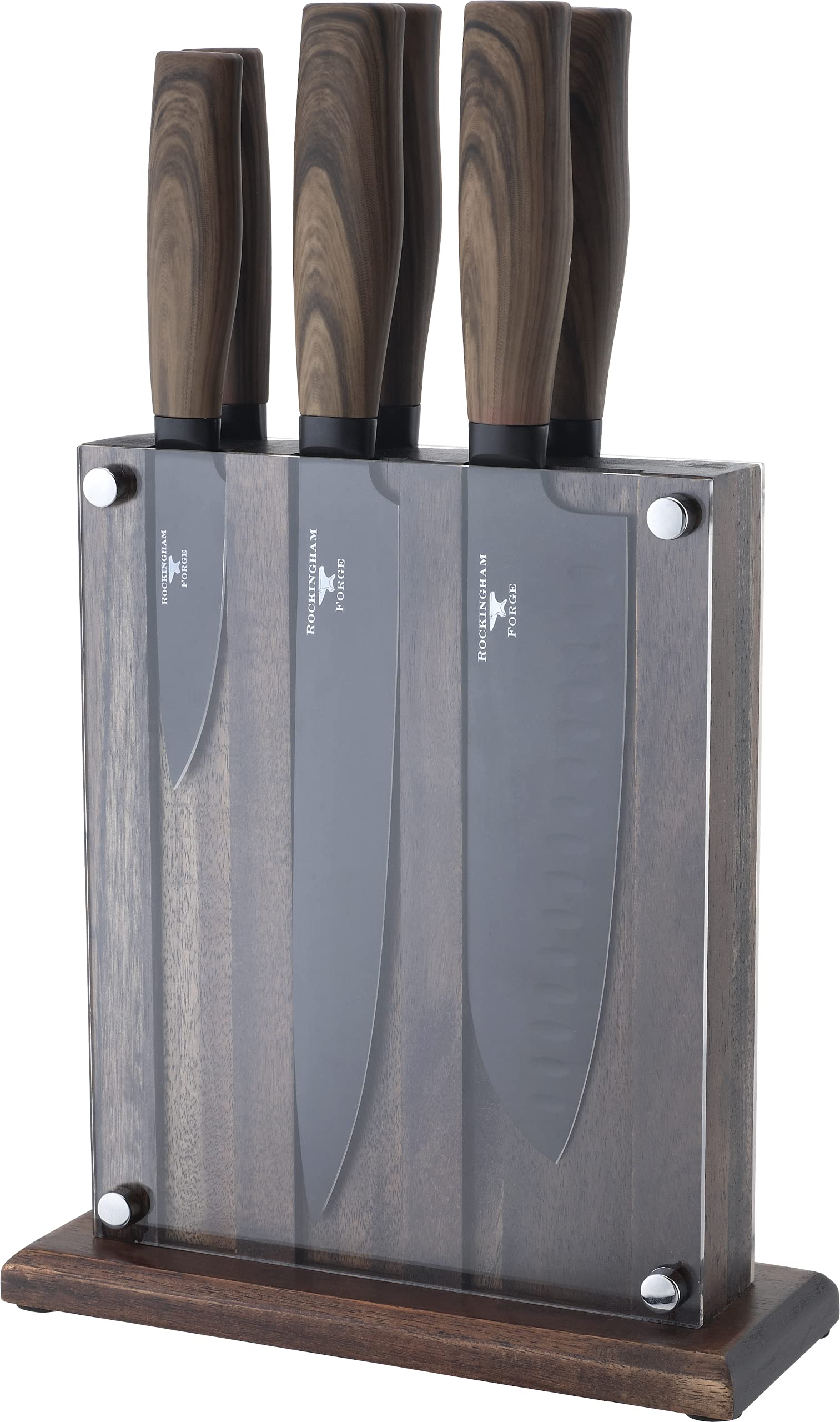 Premium Forester Series 7-Piece Knife Block Set - High-Quality Stainless Steel Kitchen Knives for Professional Chefs & Home Cooking | Perfect for Meat Cutting, Vegetable Chopping & Food Prep