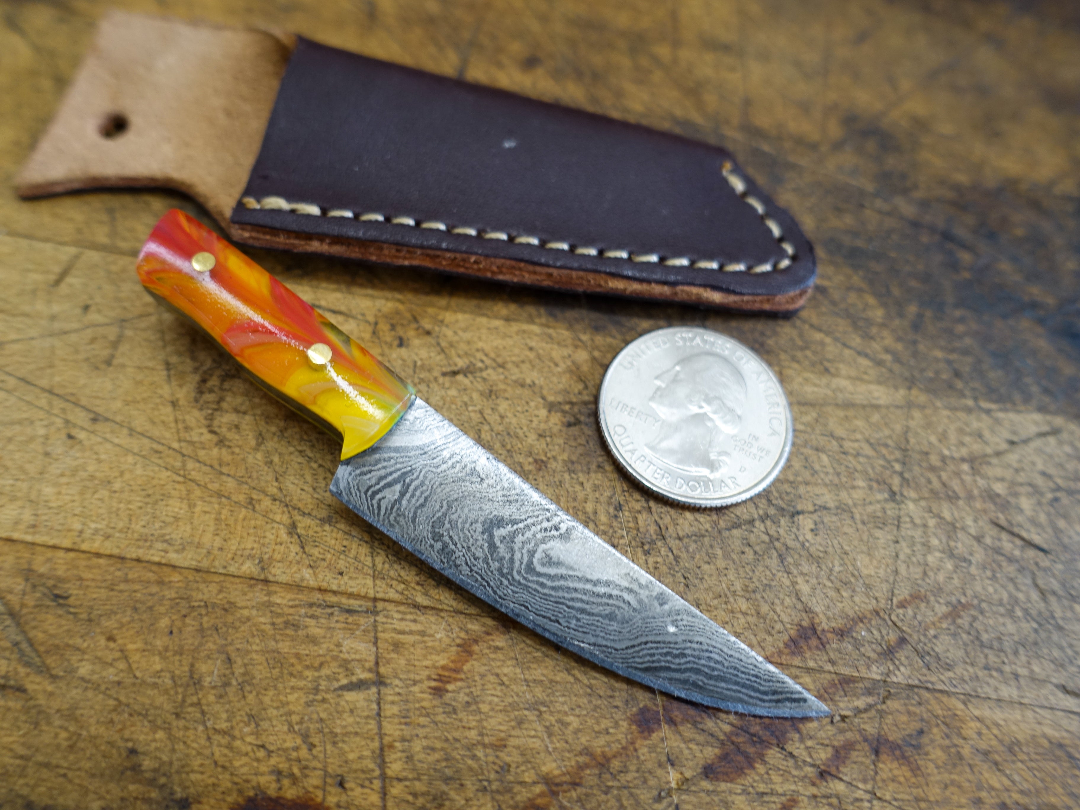 HK Knives Mini Chef Knife with Sheath - Compact Kitchen Knife for Precise Cutting, Slicing & Dicing - Perfect for Camping, Travel & Small Kitchens