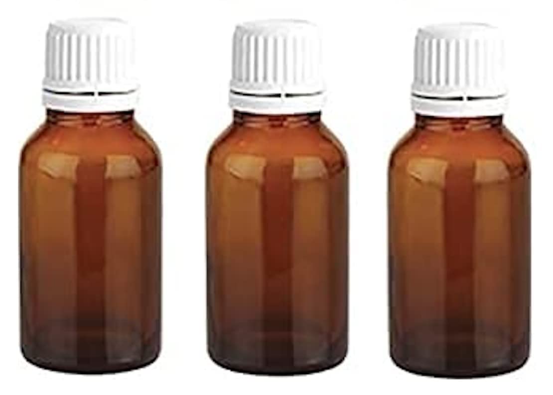 BH PLAST 100ml Amber Glass Bottles with Dropper & White Cap - 3 Pack Leak Proof Essential Oil Dropper Bottles for Aromatherapy, DIY Beauty & Liquid Storage