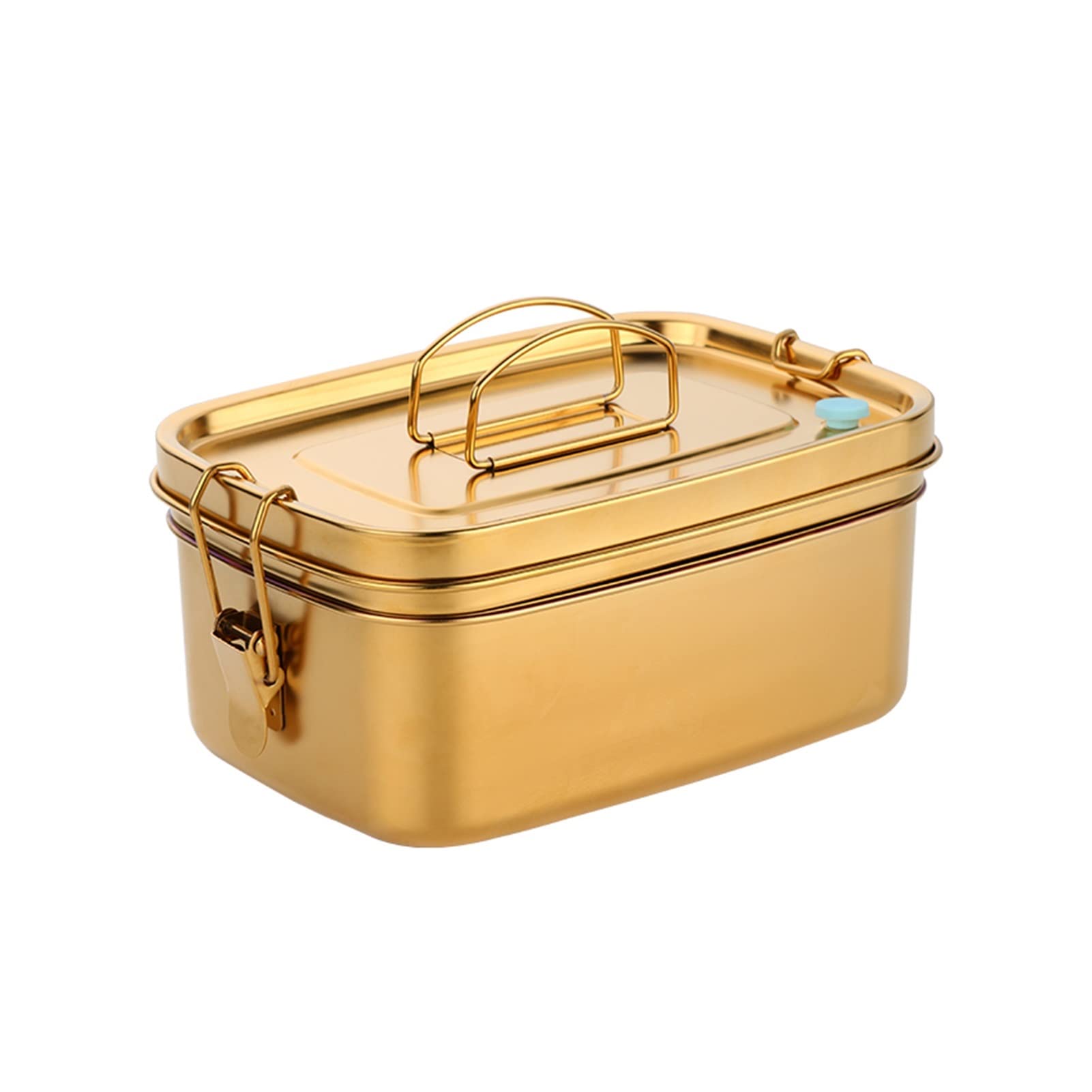 1.5L Stainless Steel Lunch Box with Double Layers - 304 Thermal Bento Food Container for Meal Prep, Snack Storage & Office Lunch (Gold, 1500ml) - Ideal for Work, School, Picnics & Outdoor Activities
