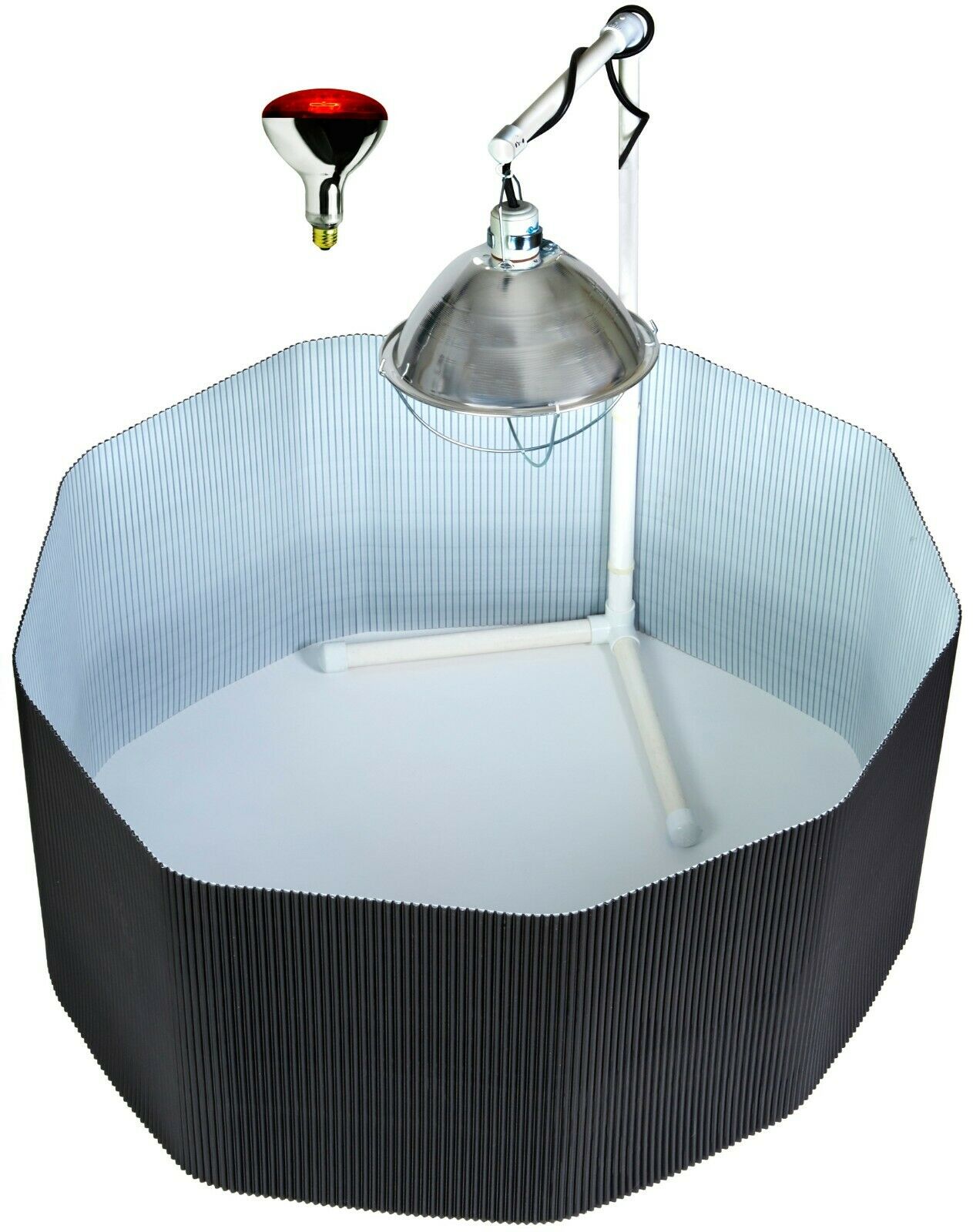 Premium Chick Brooder Kit with Adjustable Corral, Heat Lamp Stand, 250W Infrared Bulb & Thermometer - Complete Starter Set for Baby Chicks, Ducklings & Poultry - Ideal for Backyard Farming, Homesteading & Pet Care