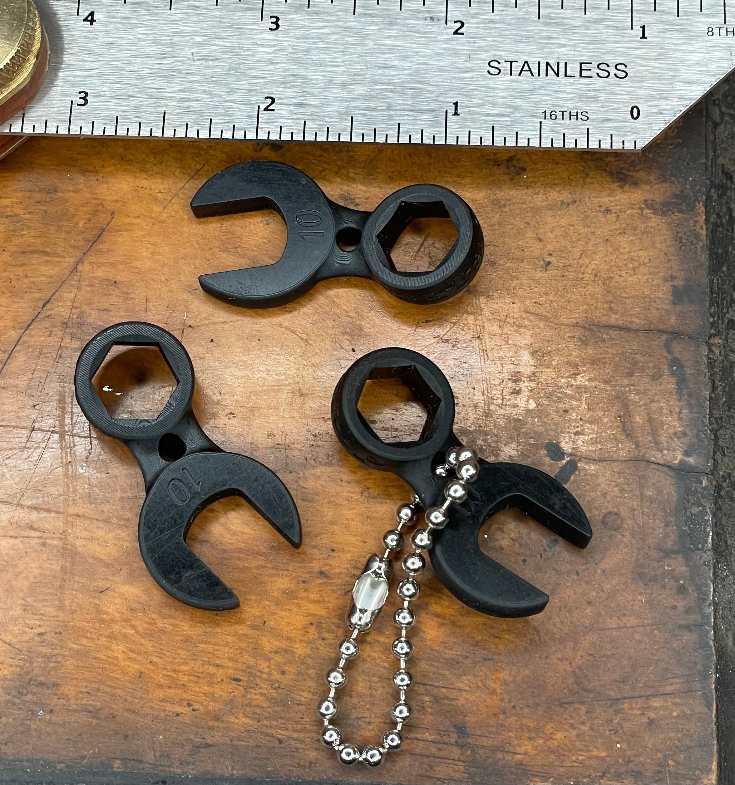 3D Printed 10mm Stubby Combination Wrench Keychain - Compact Tool for DIY, Auto Repair & Everyday Carry (EDC) - Perfect Gift for Mechanics and Handymen