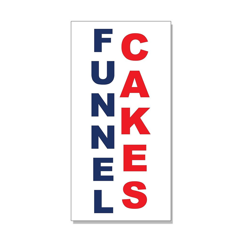 Blue & Red Funnel Cakes Restaurant Decal Sticker - Durable Vinyl Sign for Retail Stores, Bars & Cafes - Adheres to Any Surface - Perfect for Shop Windows, Counters & Glass Doors