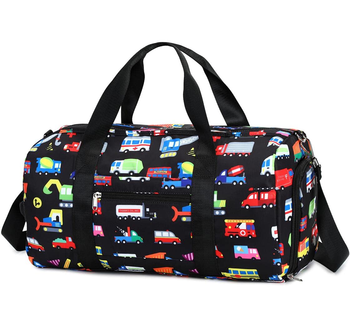 **Waterproof Kids Duffle Bag for Boys & Girls - Lightweight Gym Bag, Overnight Weekender Travel Tote with Shoe Compartment & Wet Pocket - Perfect for School, Sports & Weekend Trips**