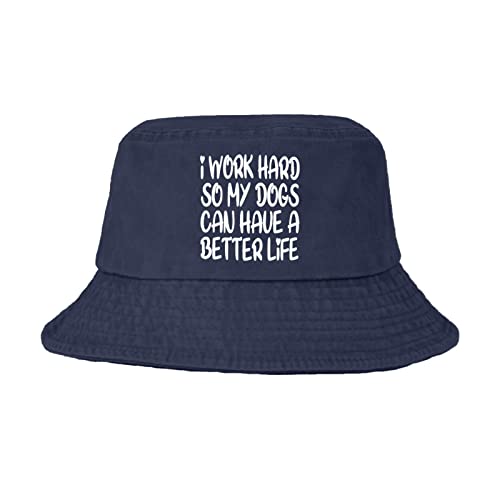 Men's & Kids' Fisherman Bucket Hat - Dogs Are My Favorite People Sun Hat for Boys, Foldable Cotton Beach Hat for Outdoor Activities, Fishing, and Summer Vacations
