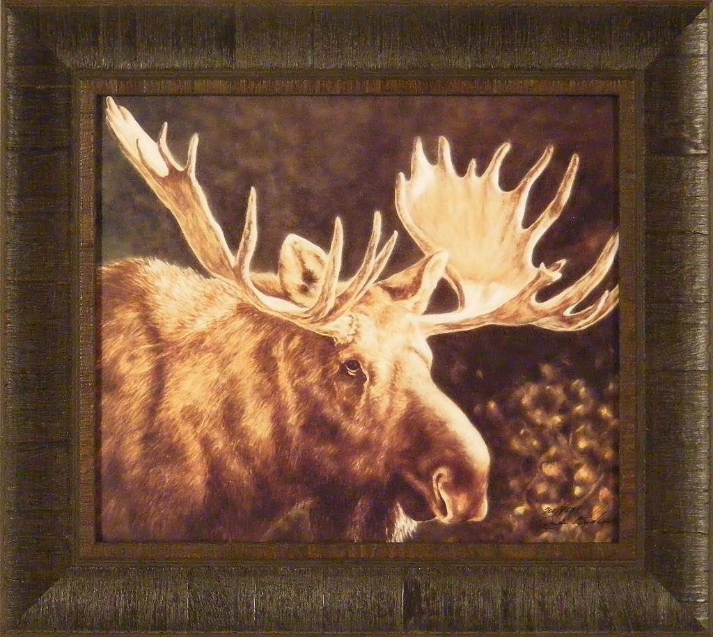 Alaskan Monarch by Judi Rideout - 17x19 Inch Framed Moose Art Print - Premium Wall Décor Picture for Living Room, Cabin, or Office
