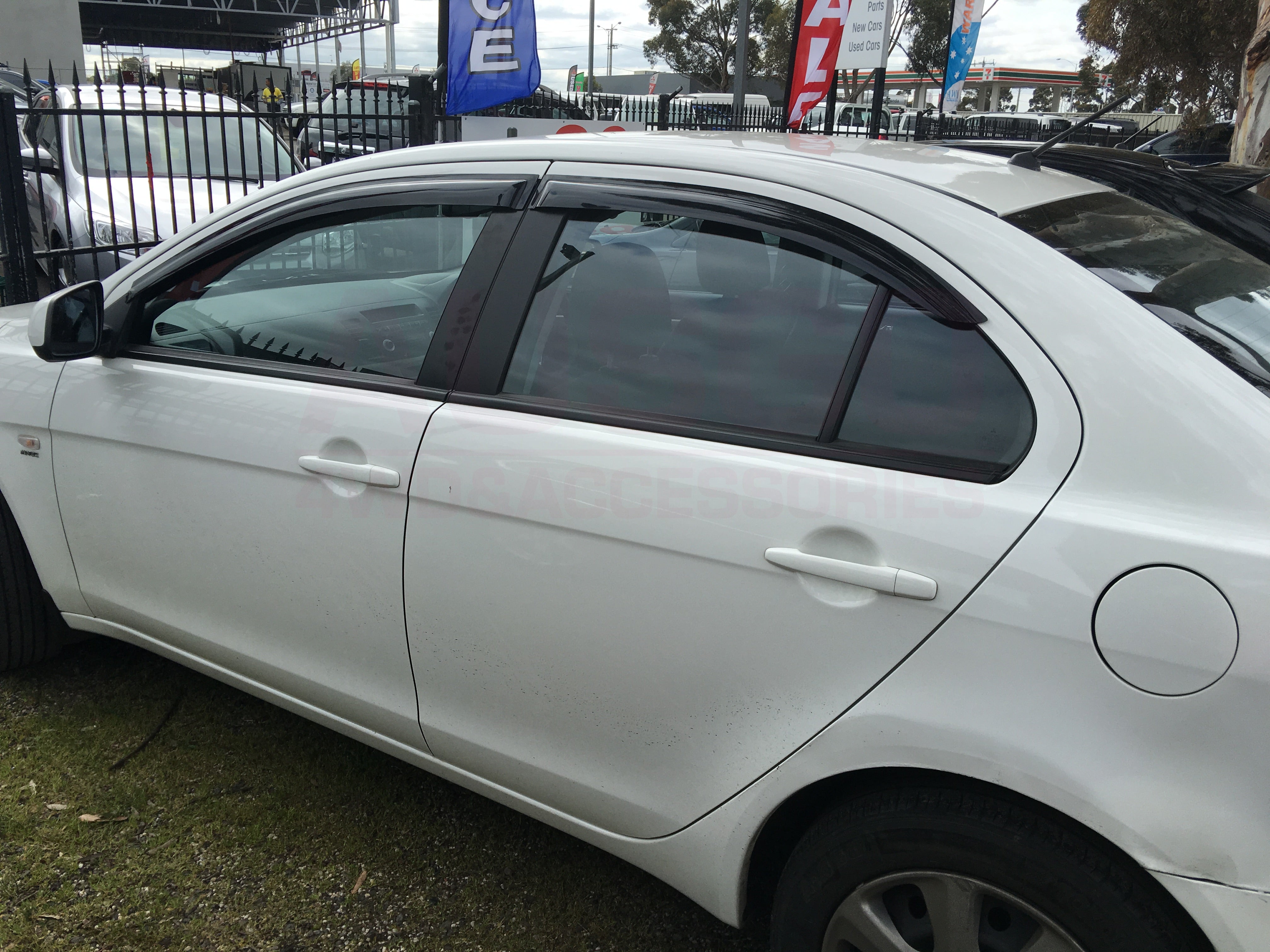 Weather Shields for Mitsubishi Lancer Sedan 2007-2017 - Rain Guards & Window Deflectors for All-Weather Protection & Style Enhancement | Perfect for Rainy Days & Highway Driving