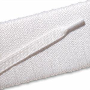 Custom Length Fashion Athletic Flat Shoelaces with Tips - White (1 Pair Pack) - Perfect for Running, Gym & Casual Sneakers