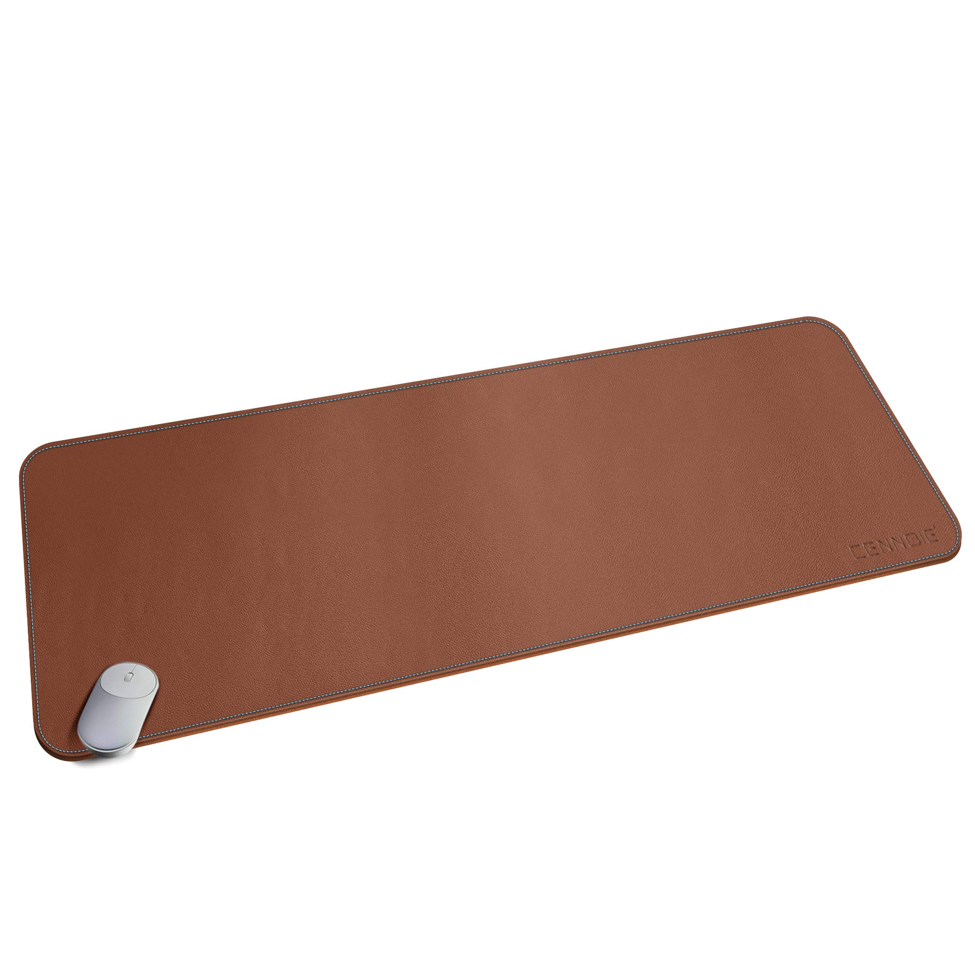 Premium CENNBIE 47.2x15.7in Large Desk Pad - Artificial Leather Office Desk Mat for Home & Work, Non-Slip Rectangular Writing Surface (Brown) | Ideal for Computer Workstations, Gaming Setups & Study Areas