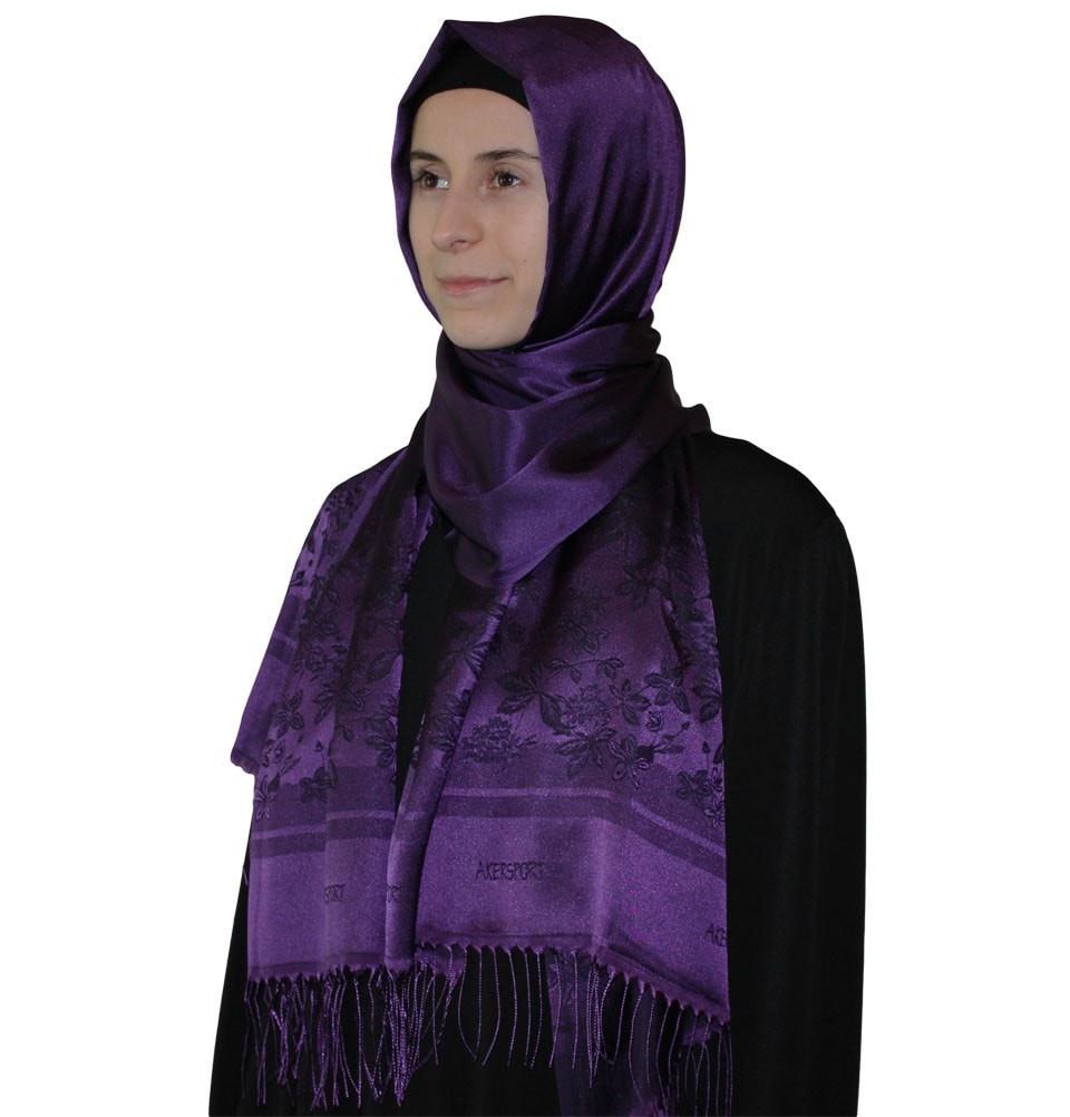 Aker Reversible Floral Jacquard Shawl Wrap - Lightweight Womens Scarf for Fall & Winter - Elegant Fashion Accessory for Parties, Weddings & Office Wear