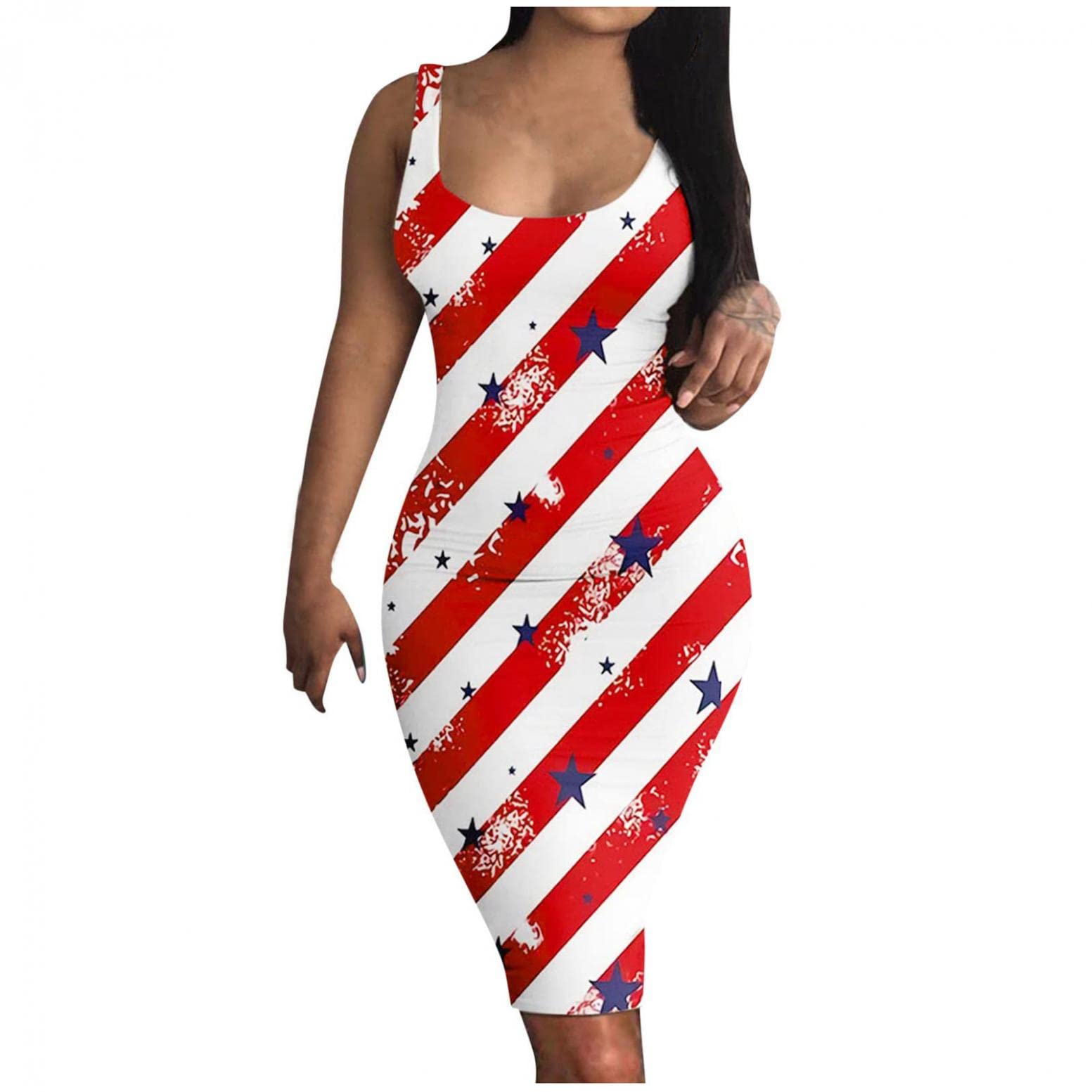 Sexy Bodycon Summer Dresses for Women - Leopard Print Camouflage Tank Dress Sleeveless Midi Club Dress | Perfect for Beach, Party & Night Out