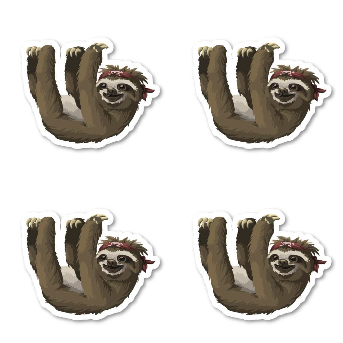 Funny Sloth Stickers (4 Pack) - 2.5 Inch Vinyl Decals for Laptop, Phone, Tablet - Waterproof & Durable - Perfect for School, Office, Travel & Personalizing Devices