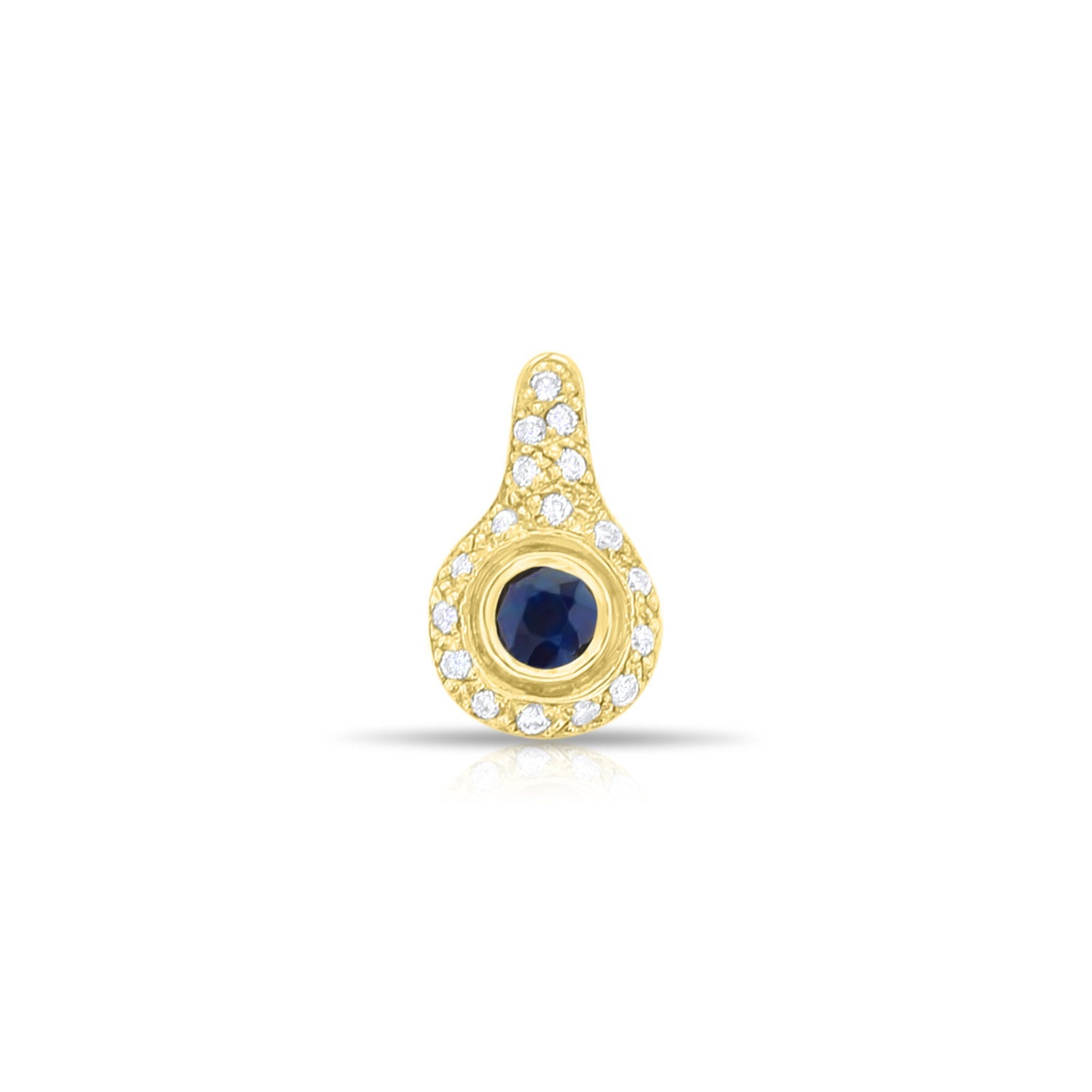 14k Yellow Gold Sapphire Diamond Pendant Necklace .54cttw - Elegant Jewelry Gift for Women, Perfect for Anniversaries & Special Occasions