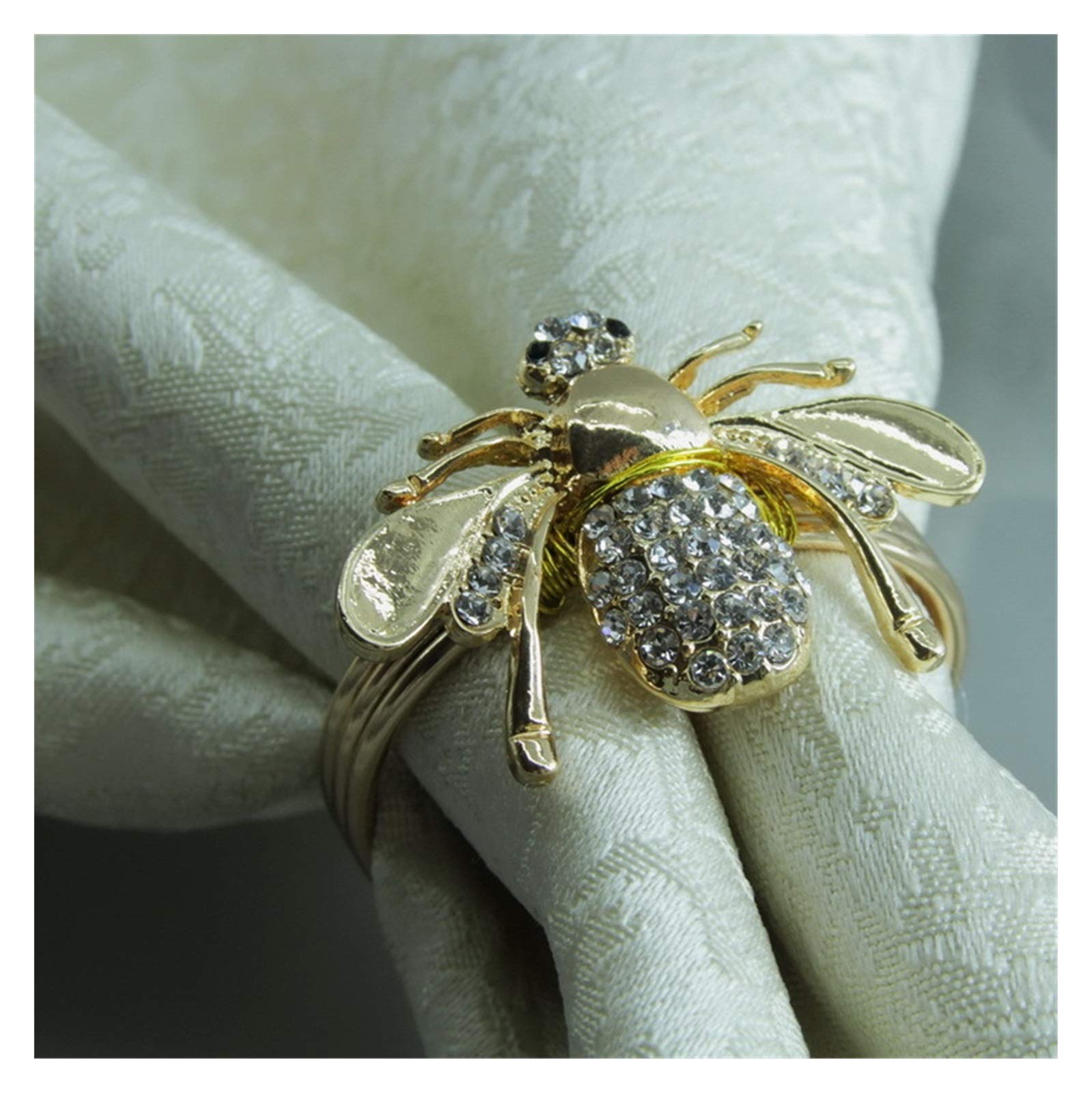 Laiqian Gold Spiral Napkin Rings - 12 Pcs for Wedding & Holiday Decor