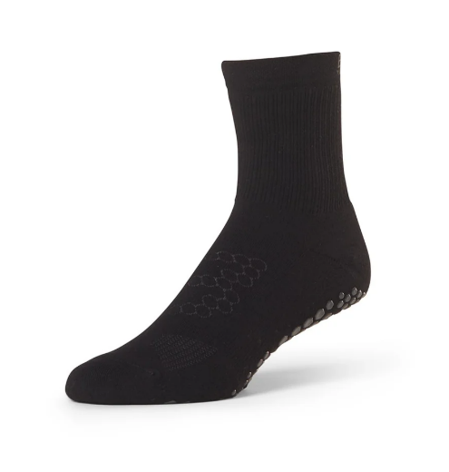 Base33 Grip Crew Socks - Black - Comfortable & Durable Athletic Socks for Men & Women - Perfect for Running, Hiking, and Everyday Wear