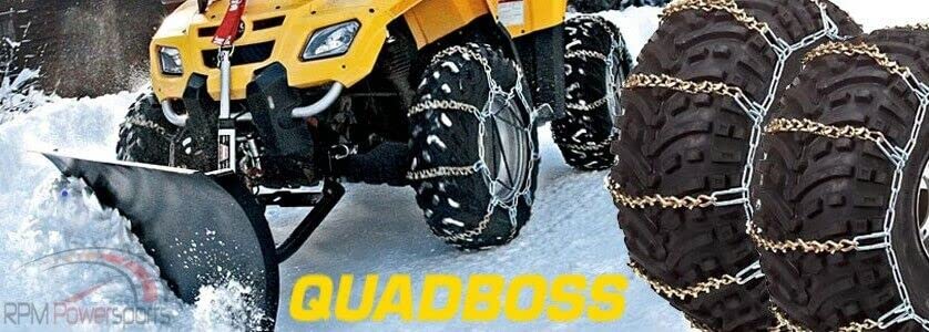YAM YFM 400 FWBL Tire Chains - Compatible with Kodiak 4x4 1999 Model (Pair) - Heavy Duty Snow Chains for Winter Off-Road Driving & Mountain Trails