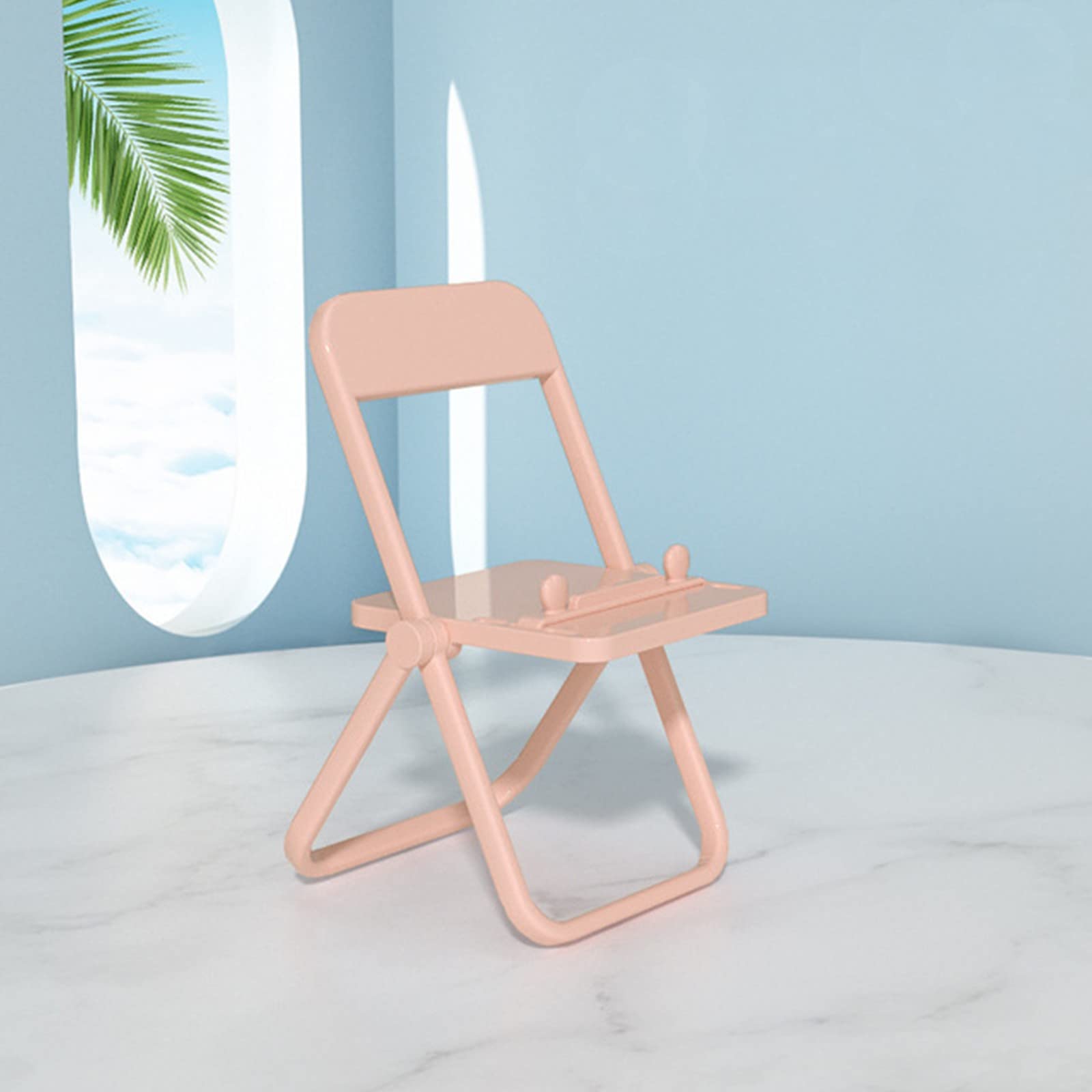 Mini Chair Phone Stand - Foldable Universal Holder for Desk & Tablet - Pink | Home & Office Use