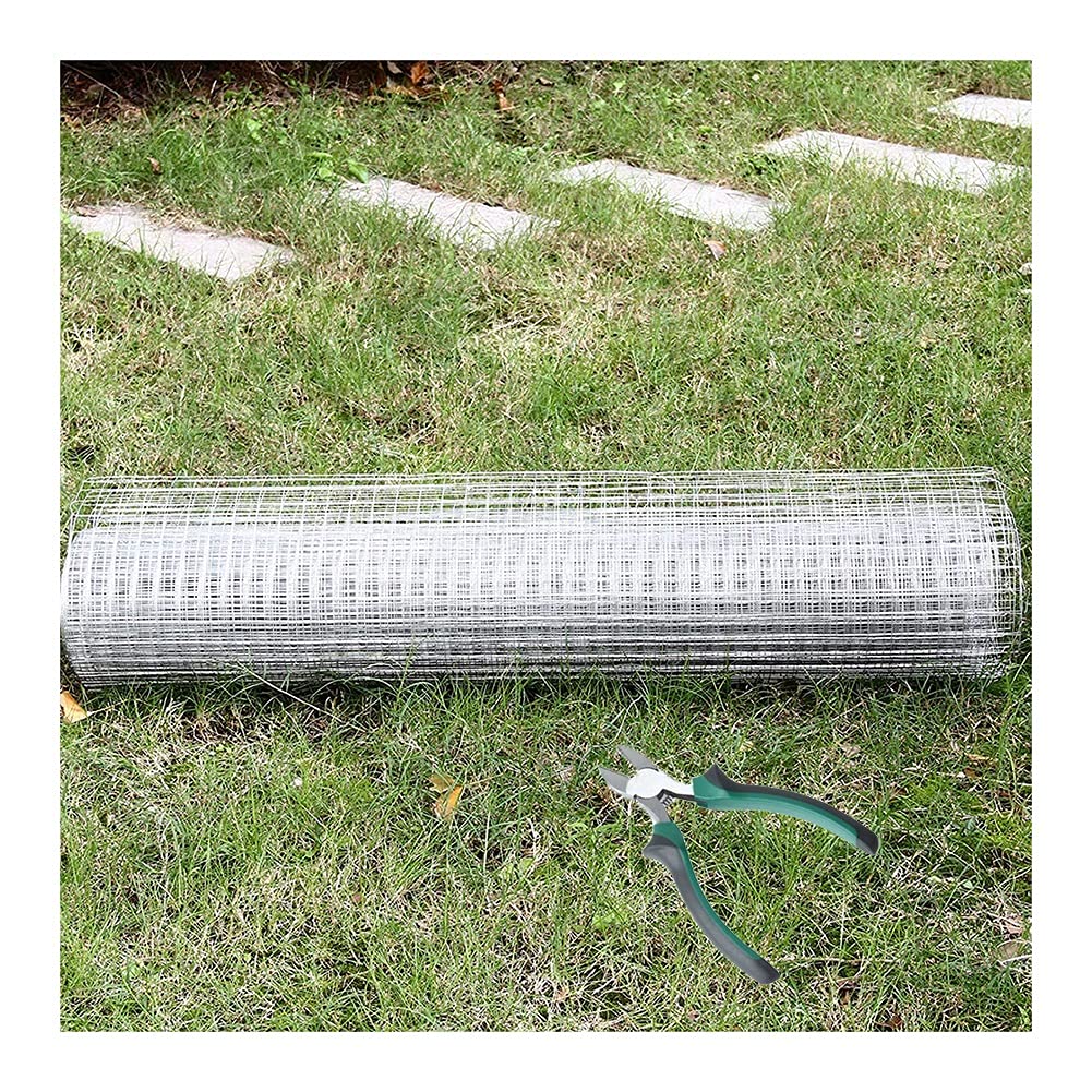 LSXIAO Decorative Garden Wire Mesh Fence - 12mm Square Hole Stainless Steel Poultry Barrier with Pliers | Rustproof Chicken Coop Fence, Bunny Enclosure, DIY Home Crafts & Christmas Wreath Frame | Perfect for Backyard, Pet Safety and Holiday Decorations