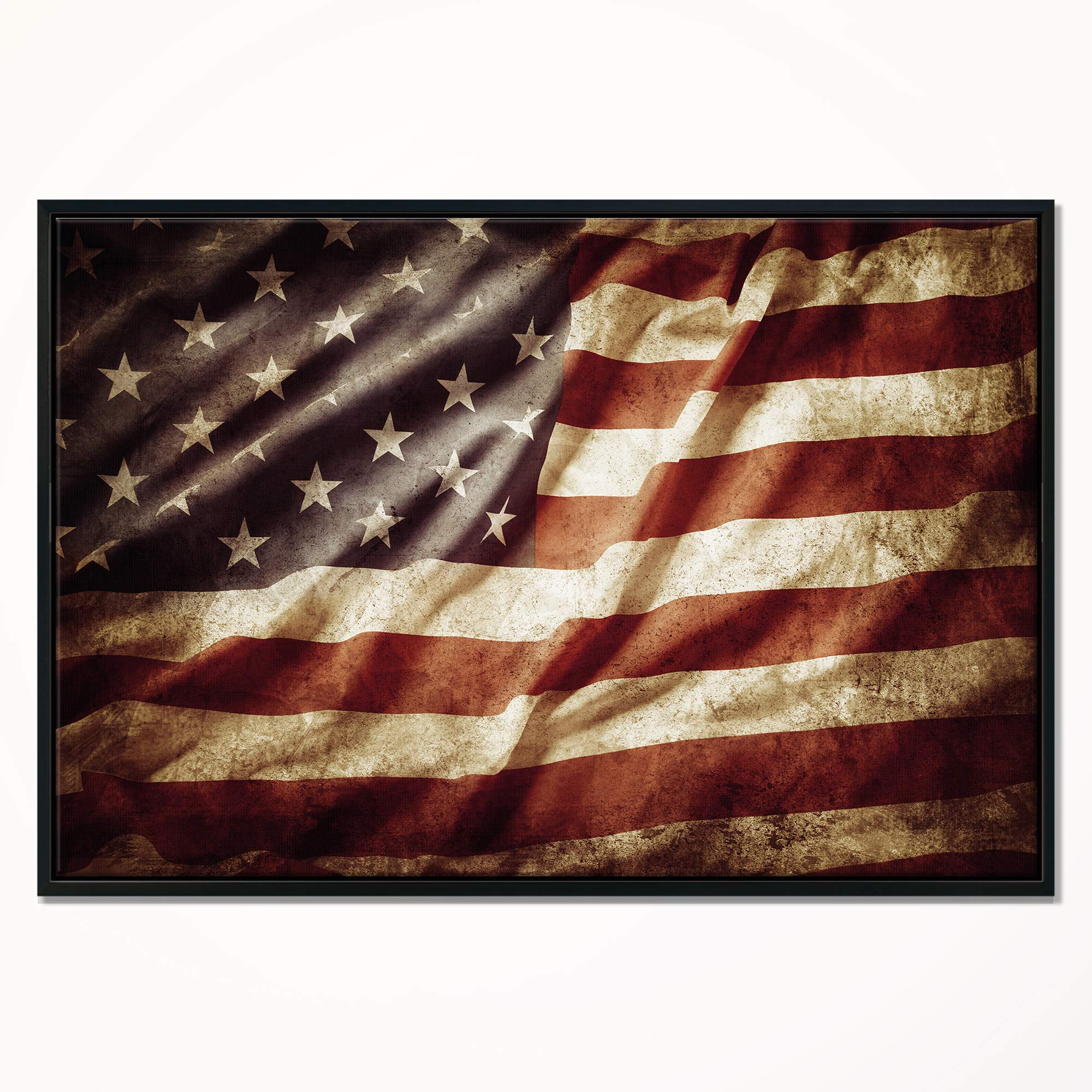 DesignArt American Flag - Contemporary Framed Canvas Wall Art Print for Home & Office Decor | Patriotic Living Room & Bedroom Wall Decor
