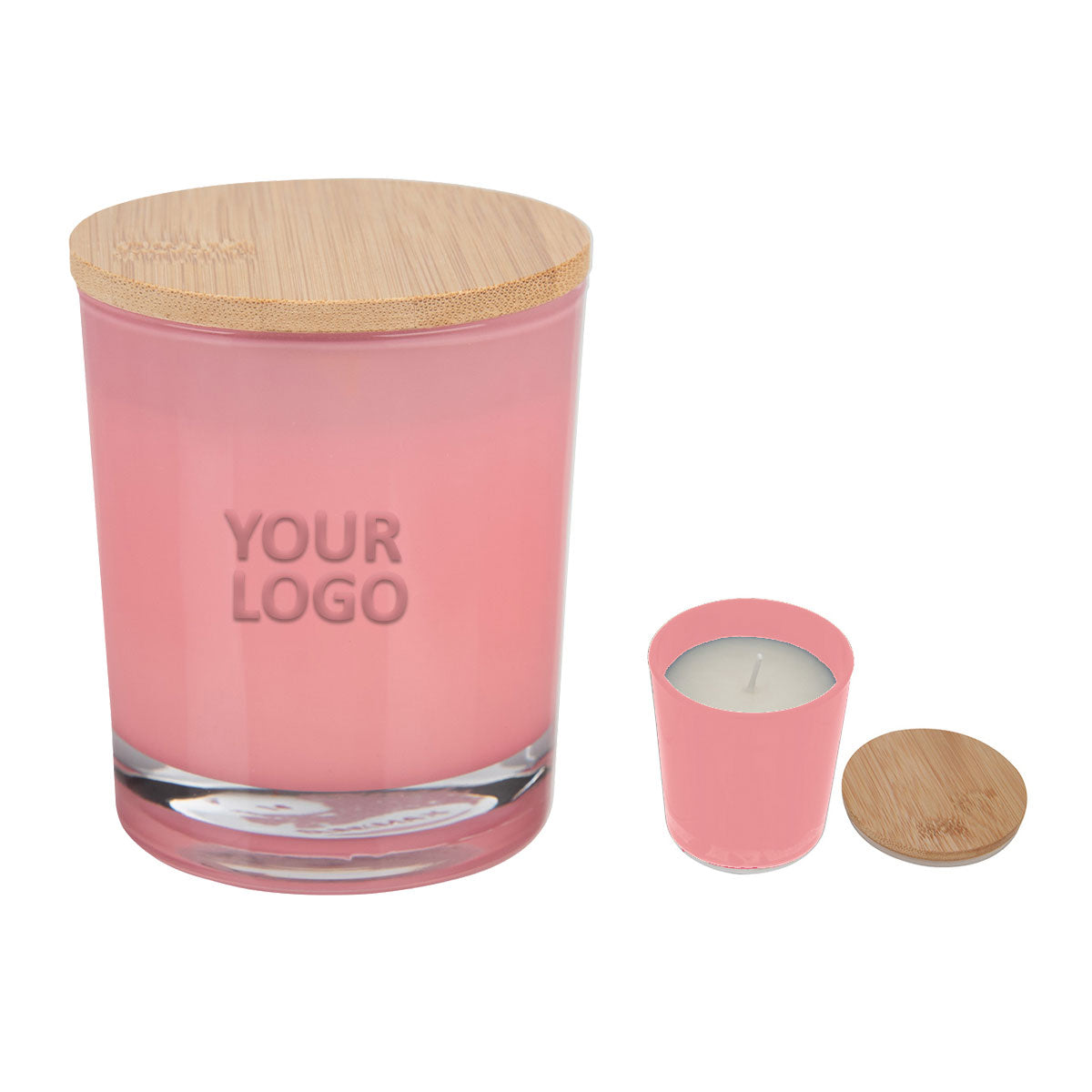 Natural Bamboo Soy Wax Candle - Pink Aromatherapy Candle for Relaxation, Meditation & Home Decor | Eco-Friendly & Long-Lasting Scented Candle