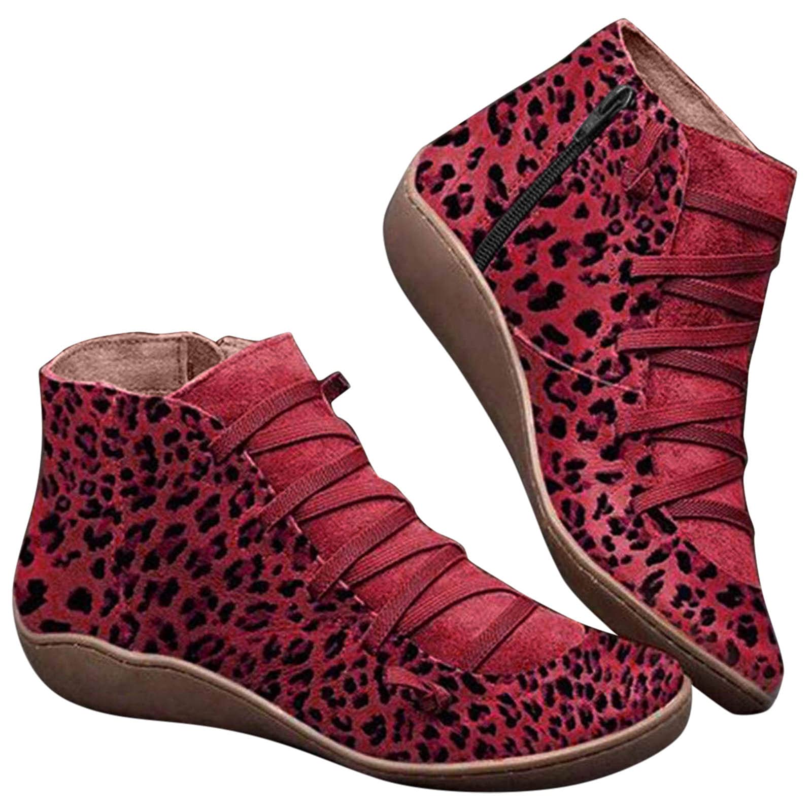 Aniywn Women's Arch Support Boots - Low Heel Casual Ankle Boots | Waterproof Everyday Shoes for Walking, Work & Outdoor Activities