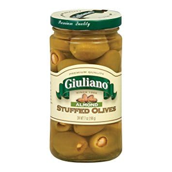 Premium Almond Stuffed Olives - 7oz Jar (Pack of 12) | Gourmet Spanish Appetizers for Charcuterie Boards, Tapas & Cocktail Parties