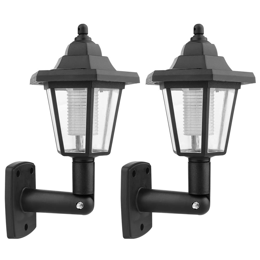 2 Pack Solar Wall Lanterns - Hexagon Wall Sconce with 180° Rotation, Waterproof Outdoor Solar Lights for Deck, Patio, Stairs, Yard & Pathway | Automatic Decorative Porch Lighting for Evening Ambience & Safety