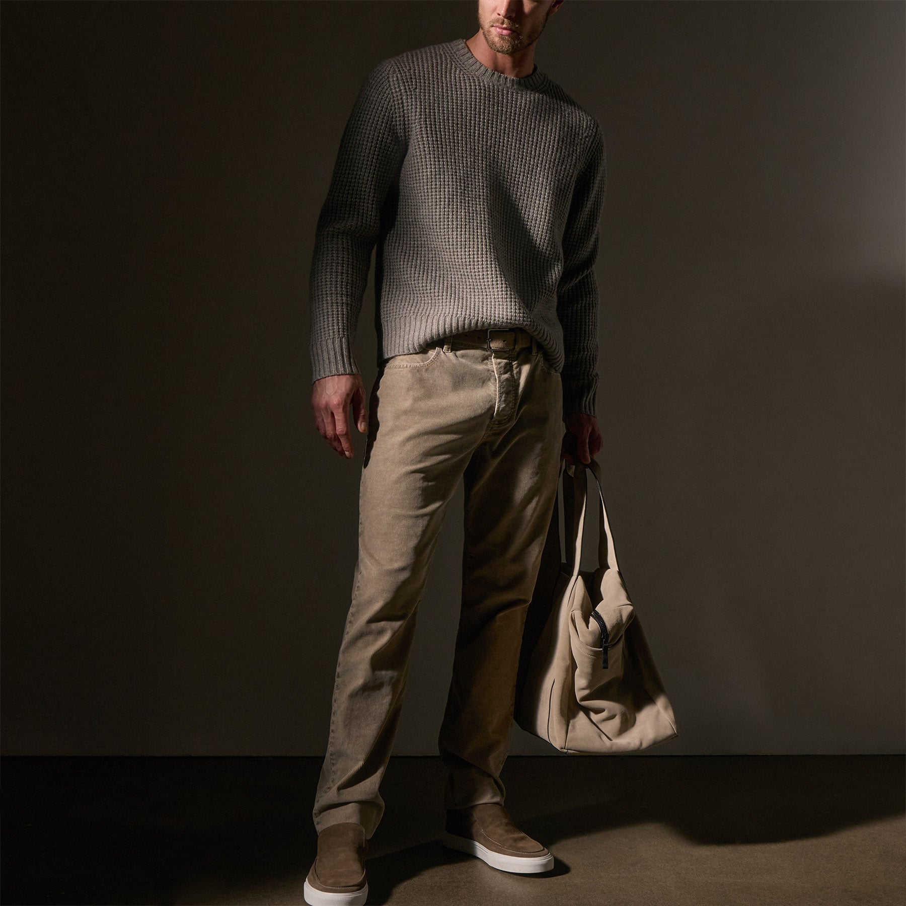 5 Pocket Corduroy Pants for Men - Comfortable Overcast Pigment Casual Trousers | Perfect for Work, Travel & Everyday Wear
