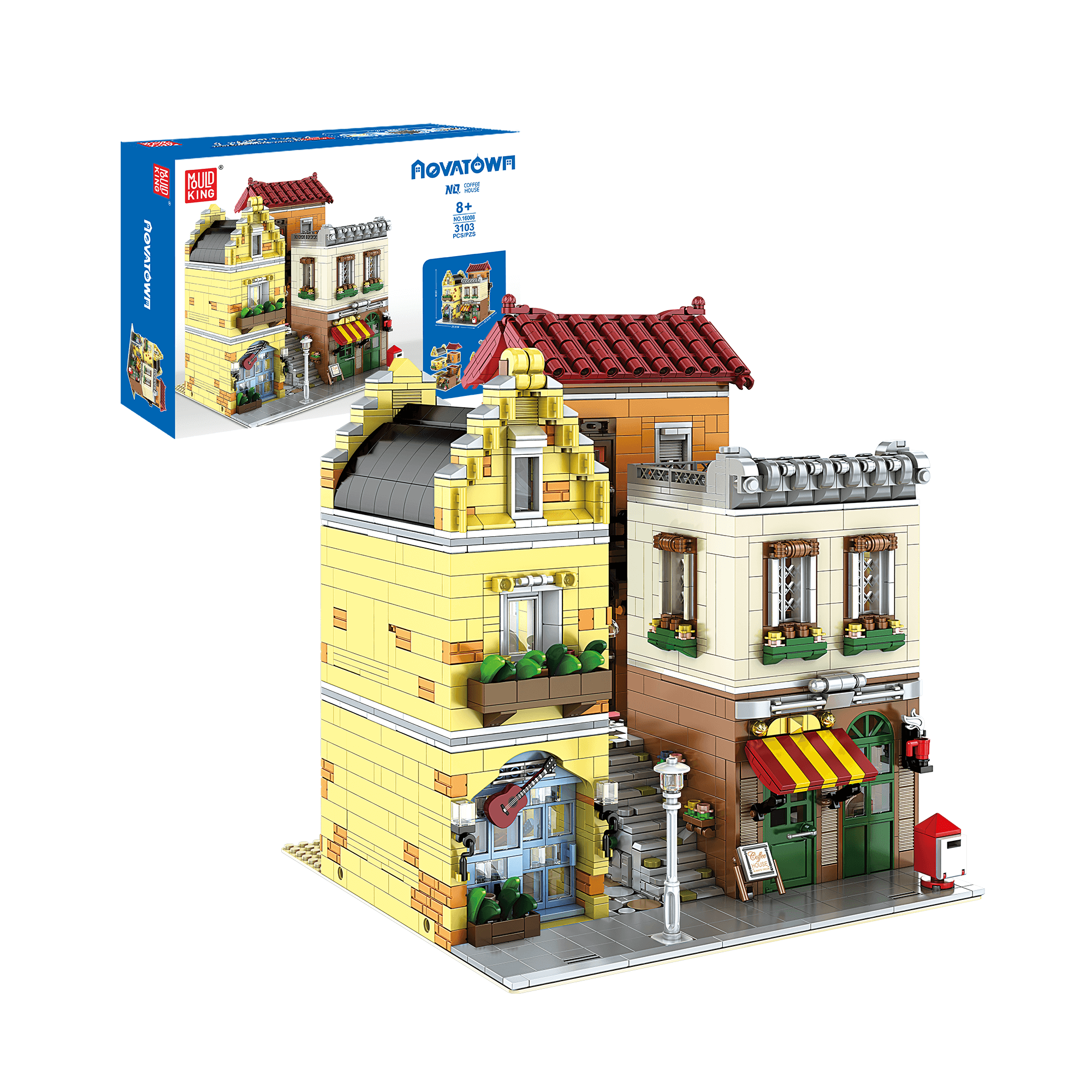 MOULD KING 16008 Coffee House Building Set - 3,103 Piece Creative Construction Toy for Adults & Kids | Perfect for Home Decoration, Gift Giving & DIY Projects