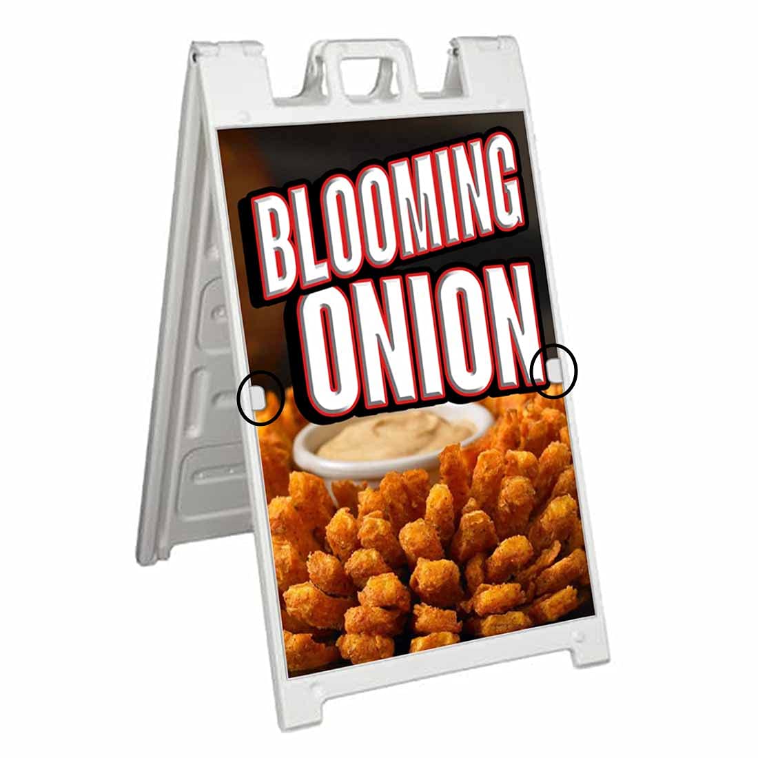 24x36 Inch Deluxe A-Frame Signicade with Removable Panels & Stand - Perfect for Restaurant, Bar, and Event Advertising | Fried Onion Flower Display