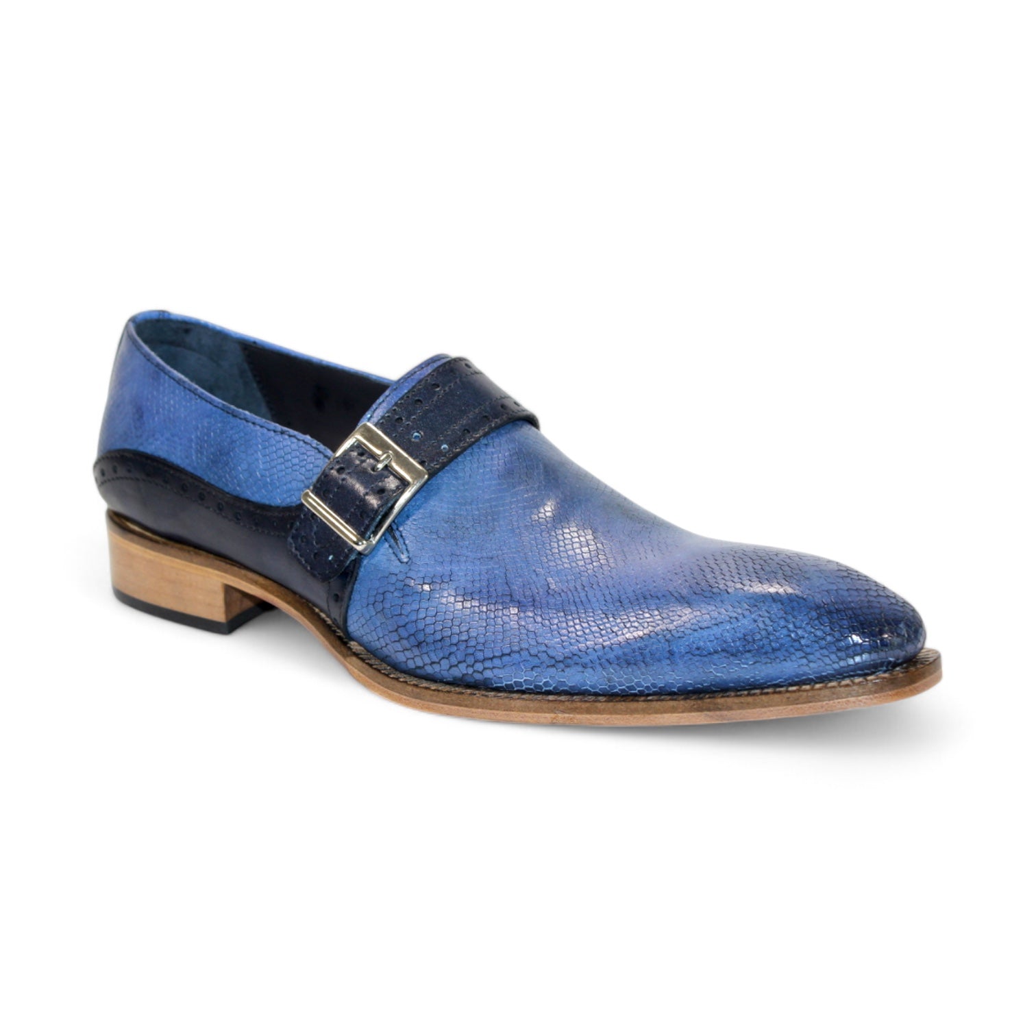 Duca Di Matiste Sezze Men's Dress Shoes - Powder Blue & Navy Oxfords for Formal Occasions, Weddings & Business Events