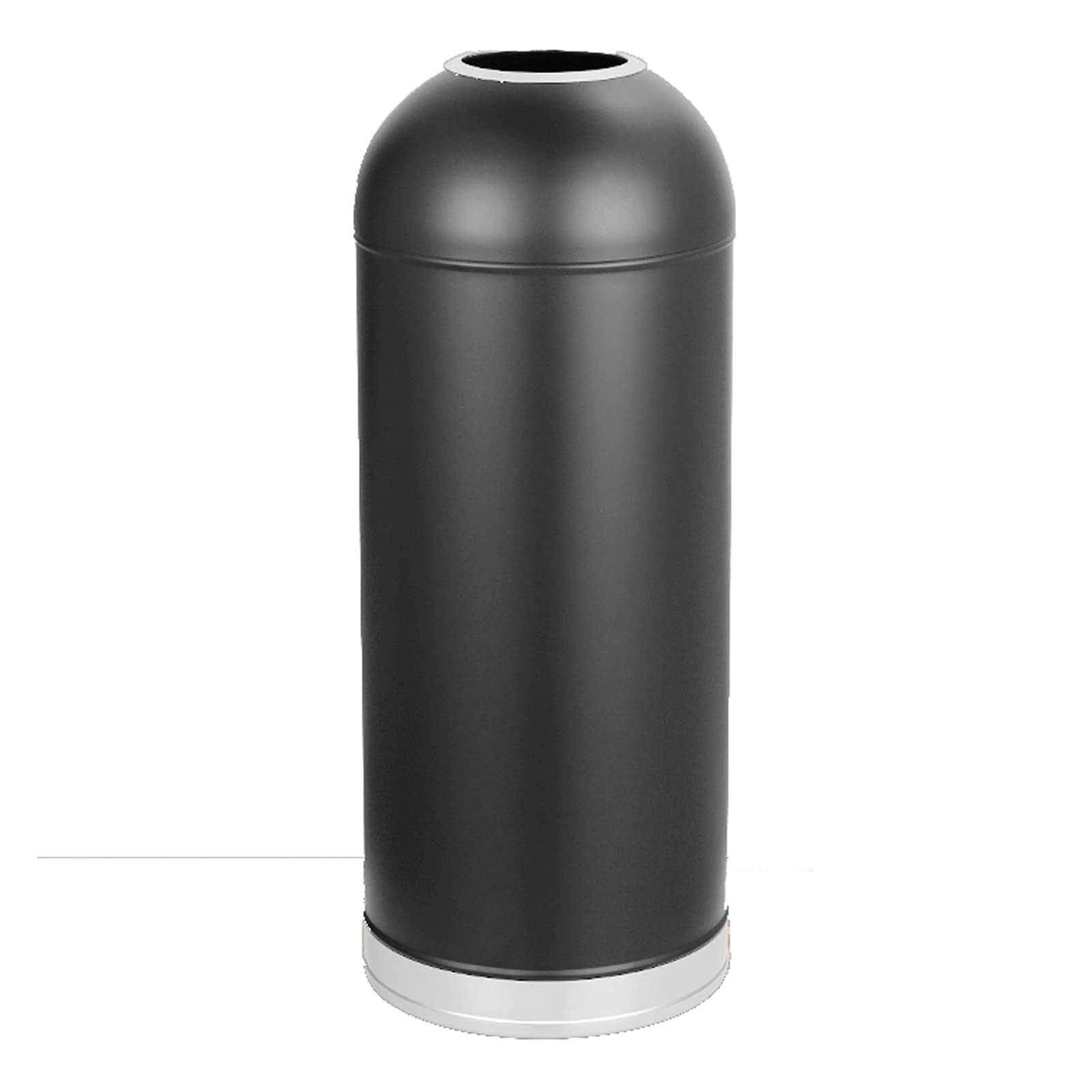 Stainless Steel Trash Can 7.7-Gallon Kitchen Garbage Bin - 30 Inch Tall Indoor/Outdoor Commercial Waste Bin for Home, Office, Restaurant (Black) - Perfect for Kitchen, Bathroom, Garage & Backyard Use