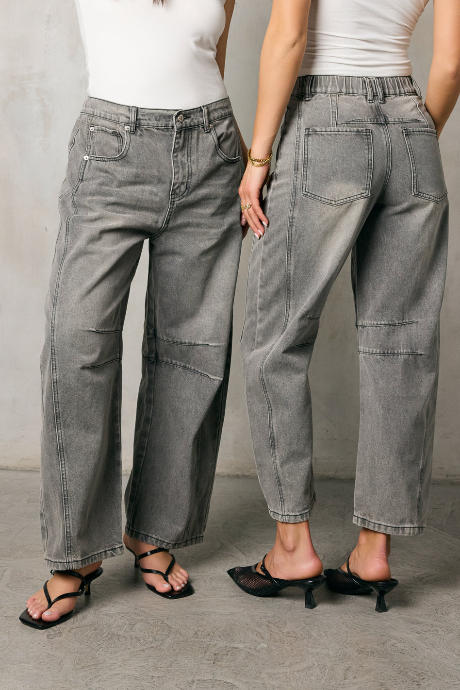 Lisette High Waist Barrel Jeans for Women - Trendy Grey Denim Pants | Perfect for Casual Outfits & Streetwear
