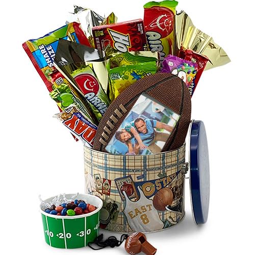 Best Football Fan Gift Basket for Men - Unique Sports Themed Present for Birthday, Game Day & Tailgating - Perfect for NFL, College Football Fans