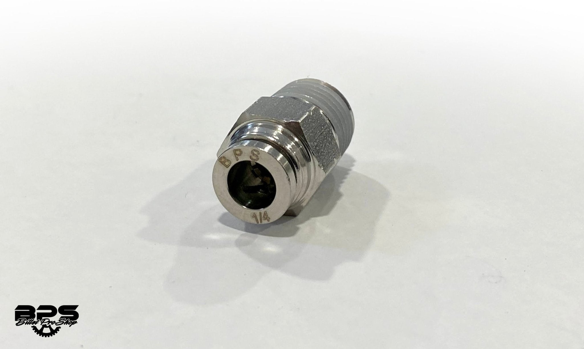 Stainless Steel Push to Connect Straight Fitting 1/4 NPT Thread for 1/4in (6mm) OD Tubing - Perfect for Hydraulic, Pneumatic, and Plumbing Systems